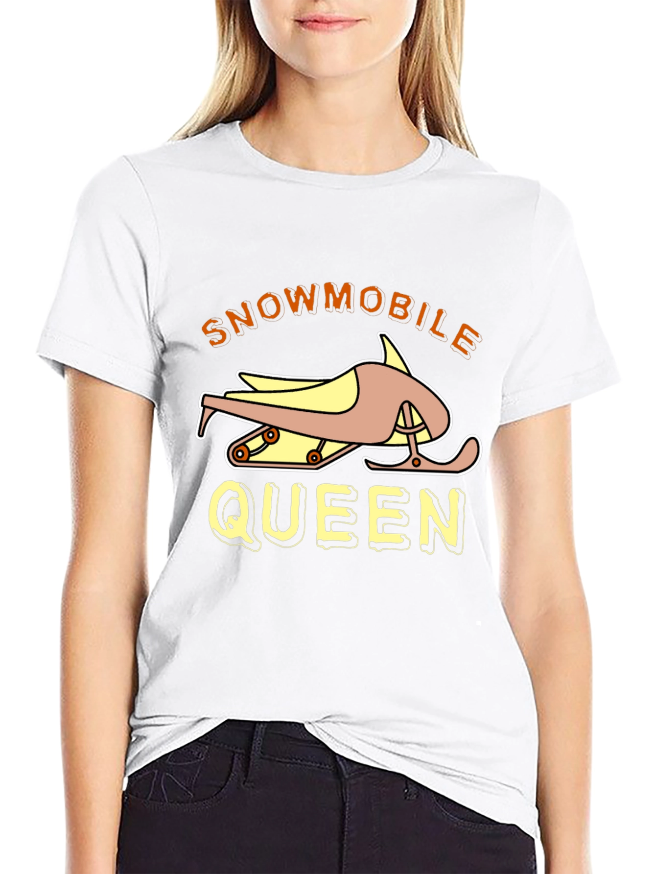 Snowmobile Queen Black Graphic Tee Shirt