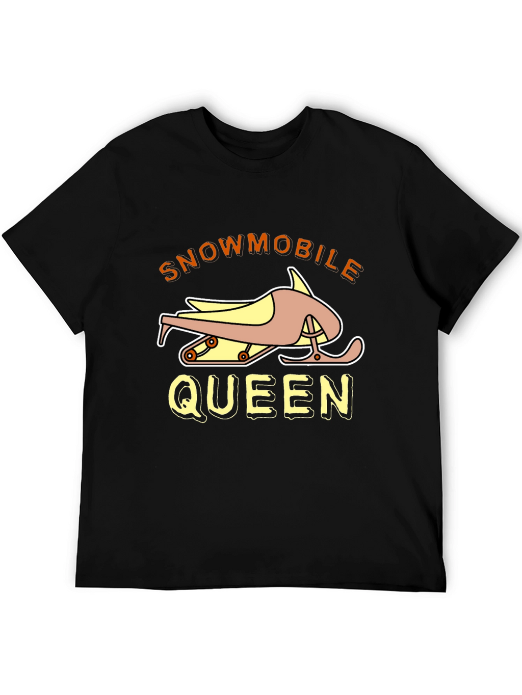 Snowmobile Queen Black Graphic Tee Shirt