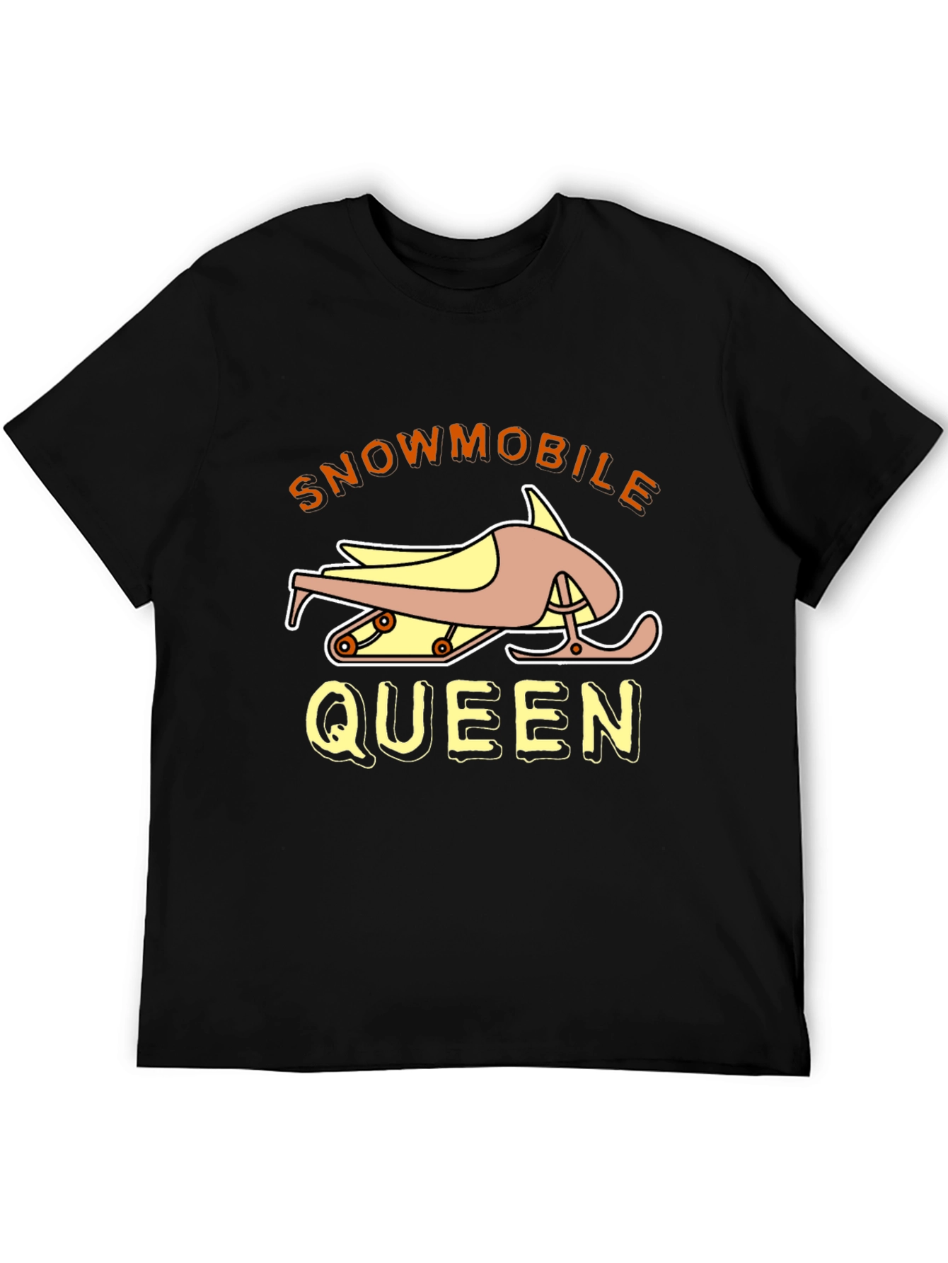Snowmobile Queen Black Graphic Tee Shirt