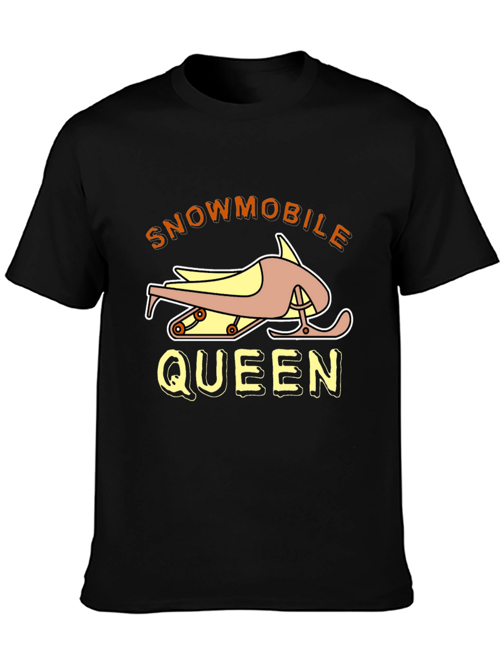 Snowmobile Queen Black Graphic Tee Shirt