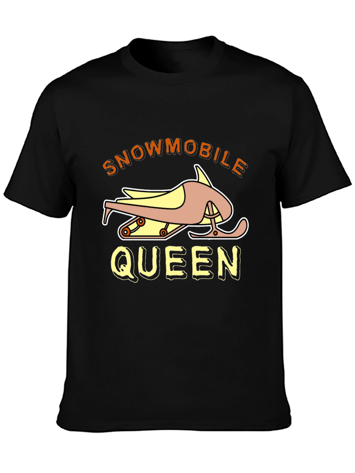 Snowmobile Queen Black Graphic Tee Shirt