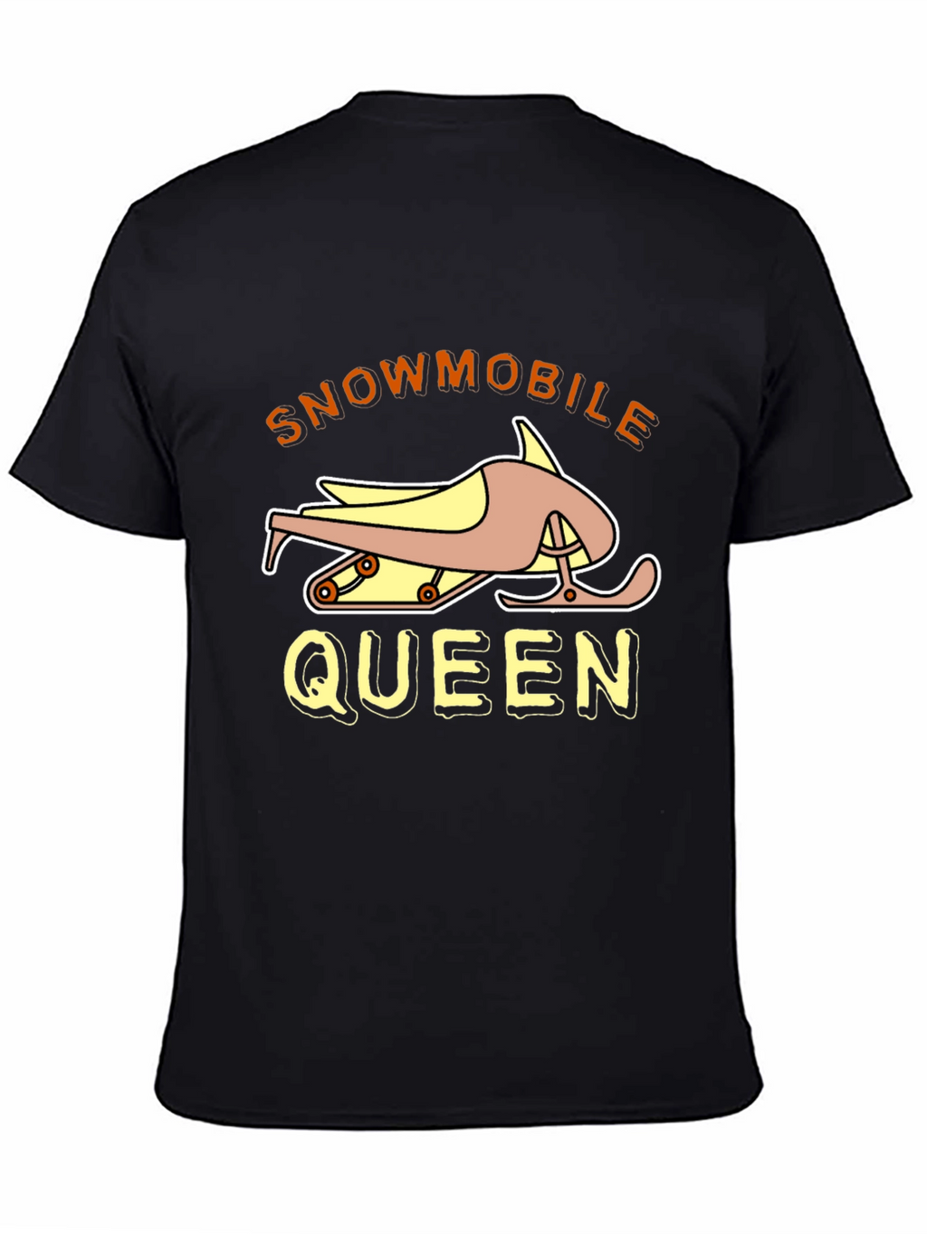 Snowmobile Queen Black Graphic Tee Shirt