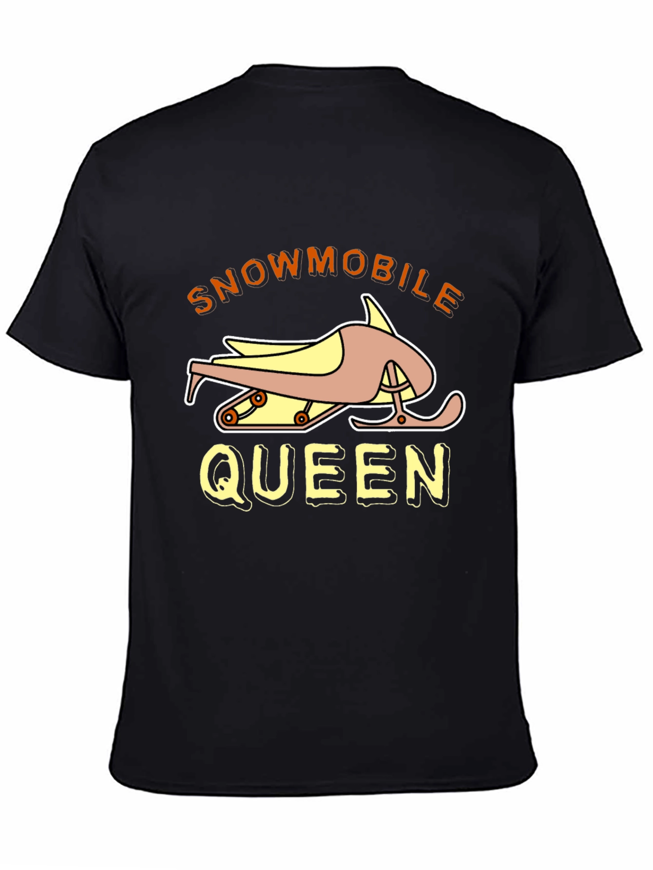 Snowmobile Queen Black Graphic Tee Shirt