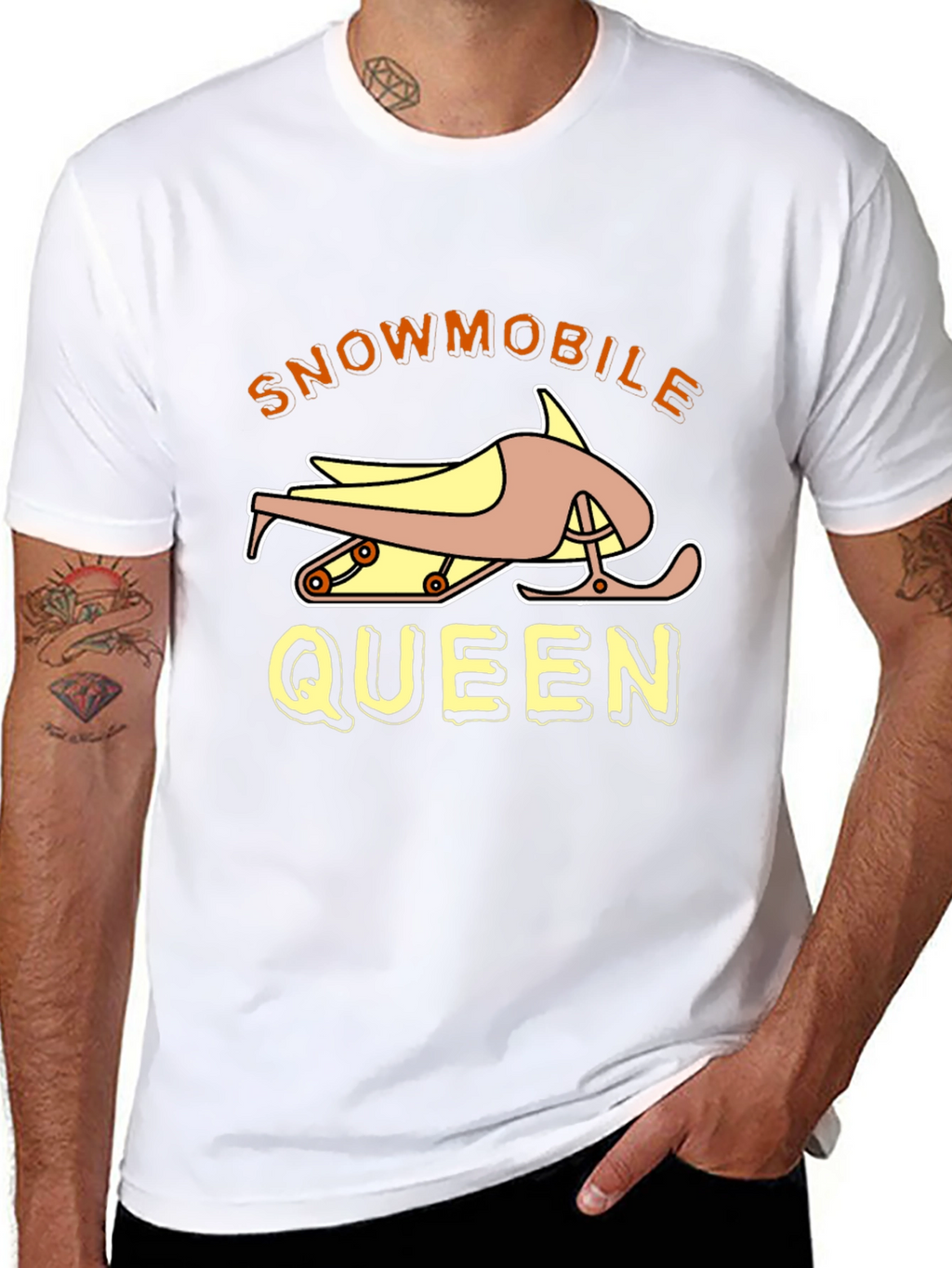 Snowmobile Queen Black Graphic Tee Shirt