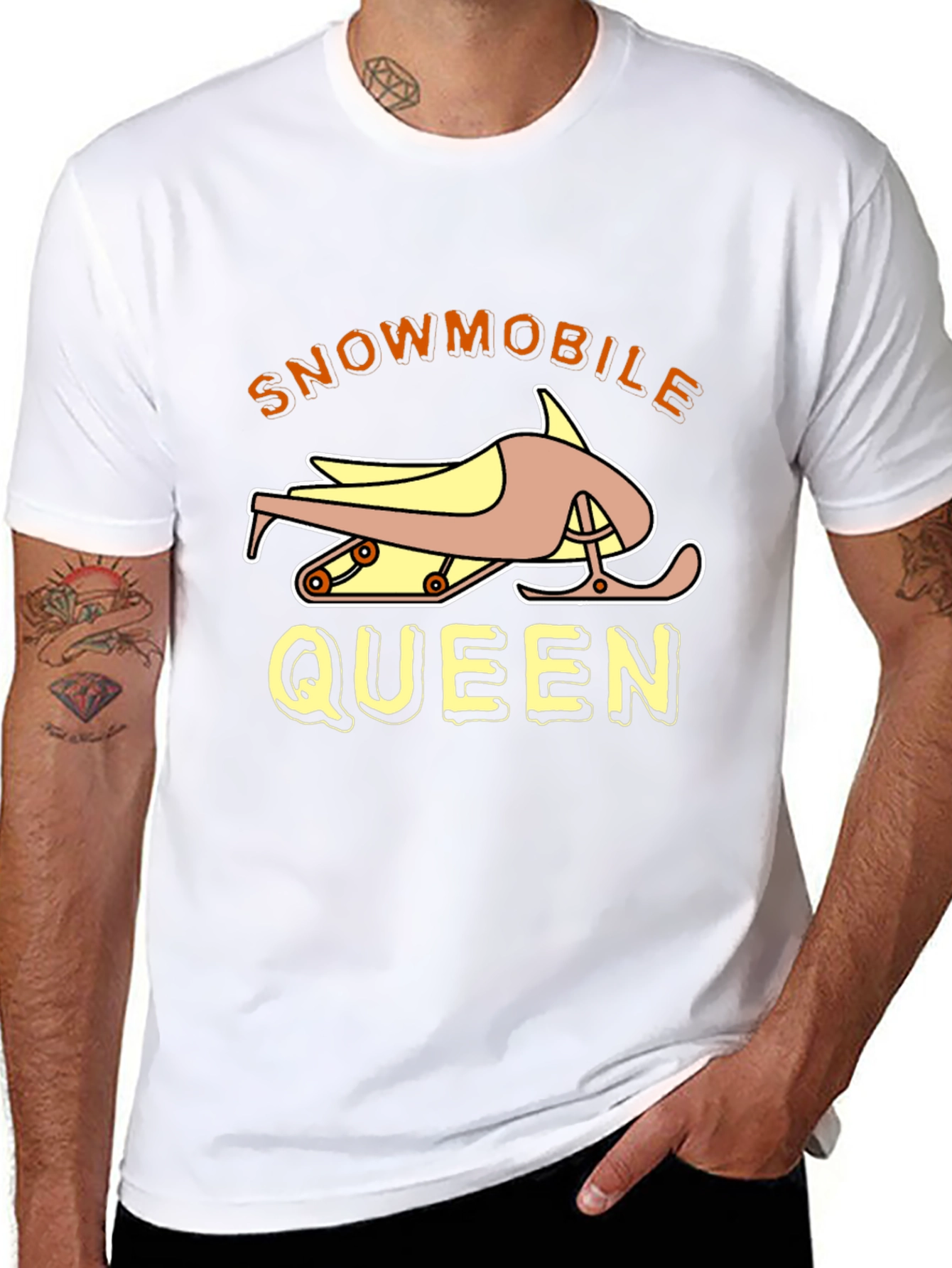 Snowmobile Queen Black Graphic Tee Shirt