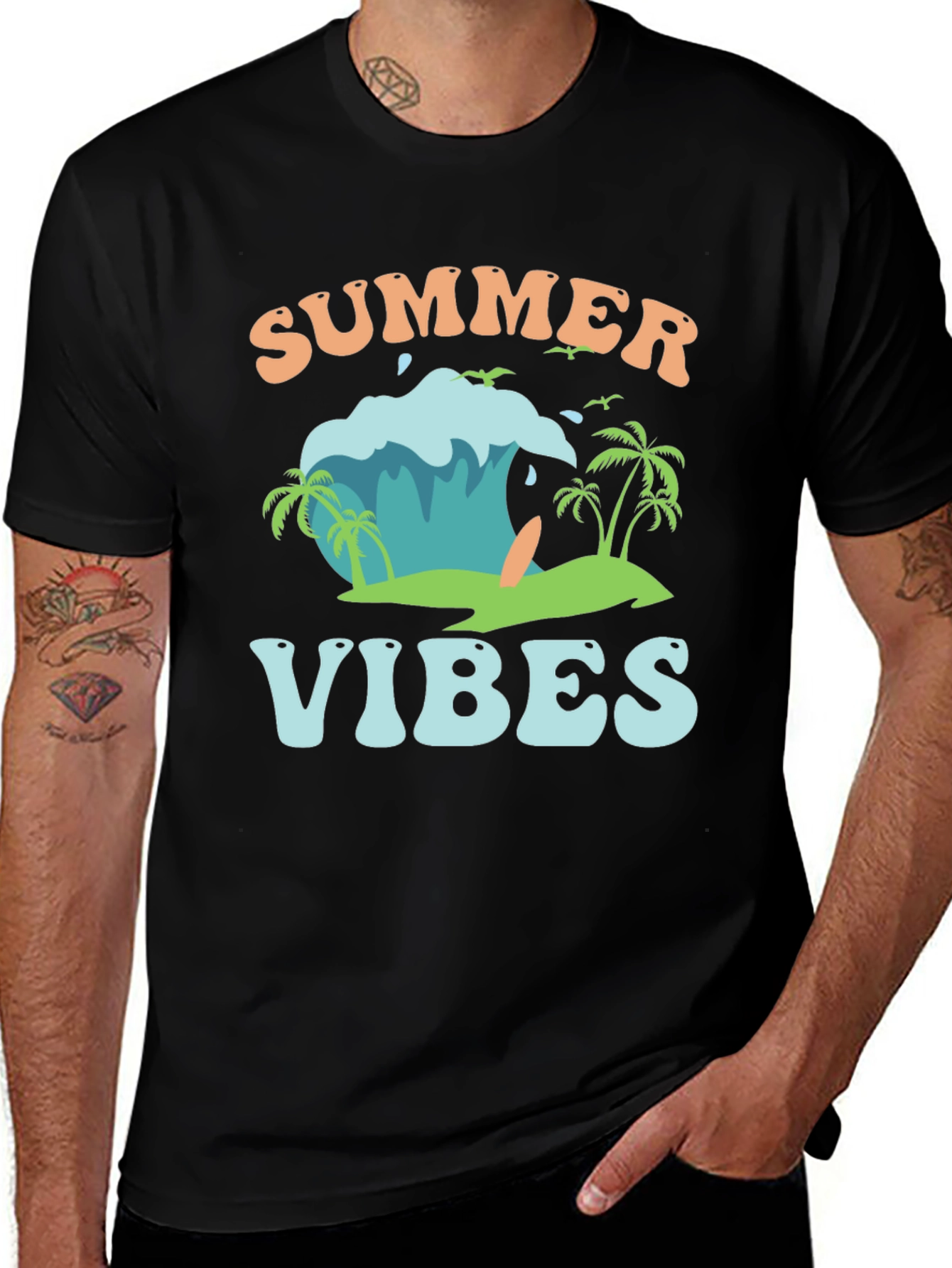 Summer Vibes Graphic Tee - Beach Style