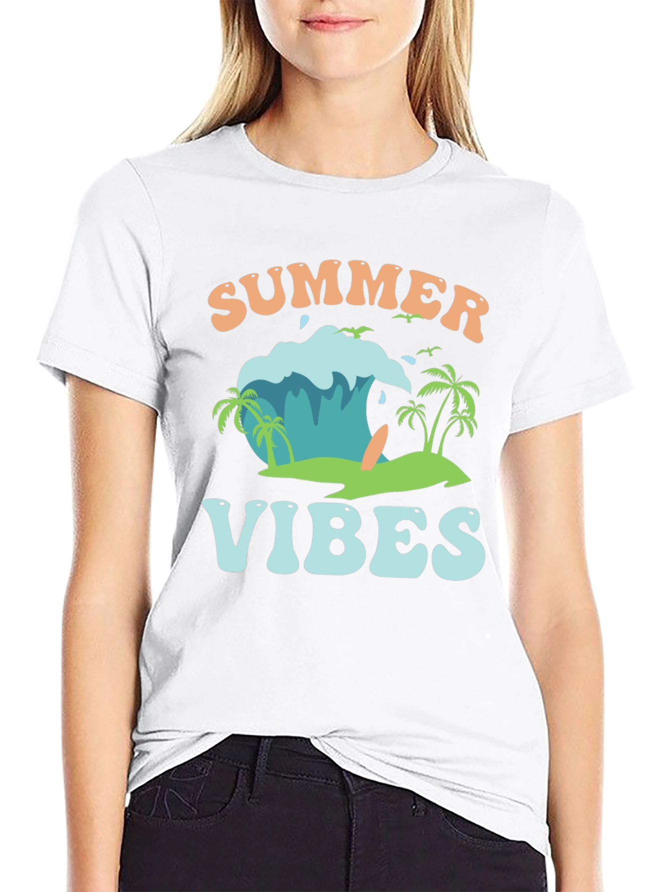 Summer Vibes Graphic Tee - Beach Style