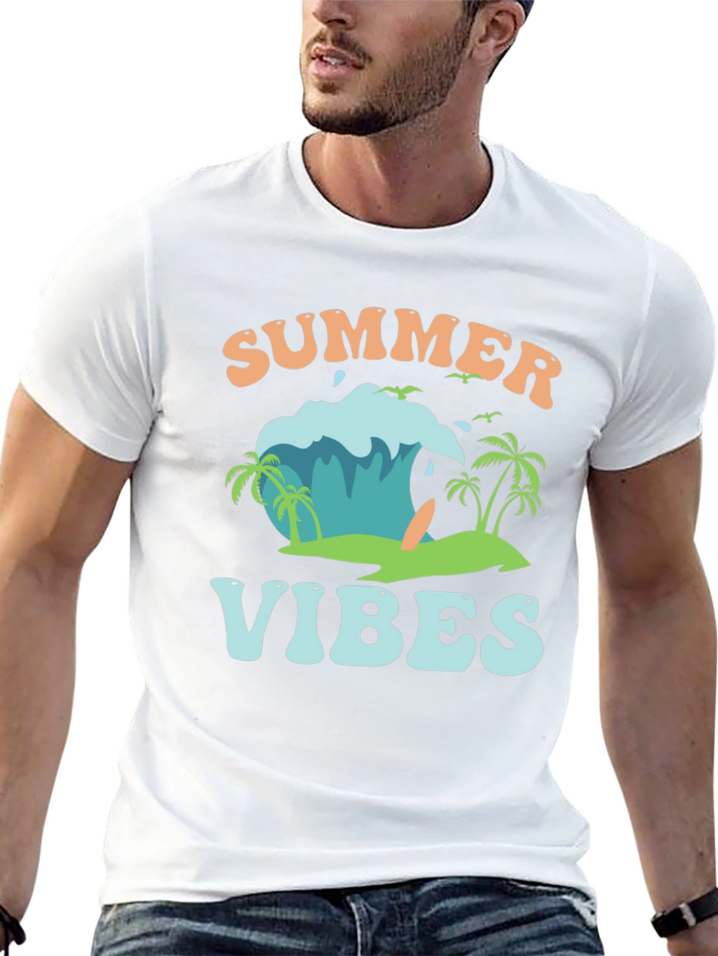 Summer Vibes Graphic Tee - Beach Style