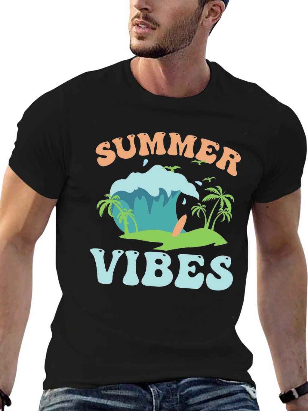 Summer Vibes Graphic Tee - Beach Style