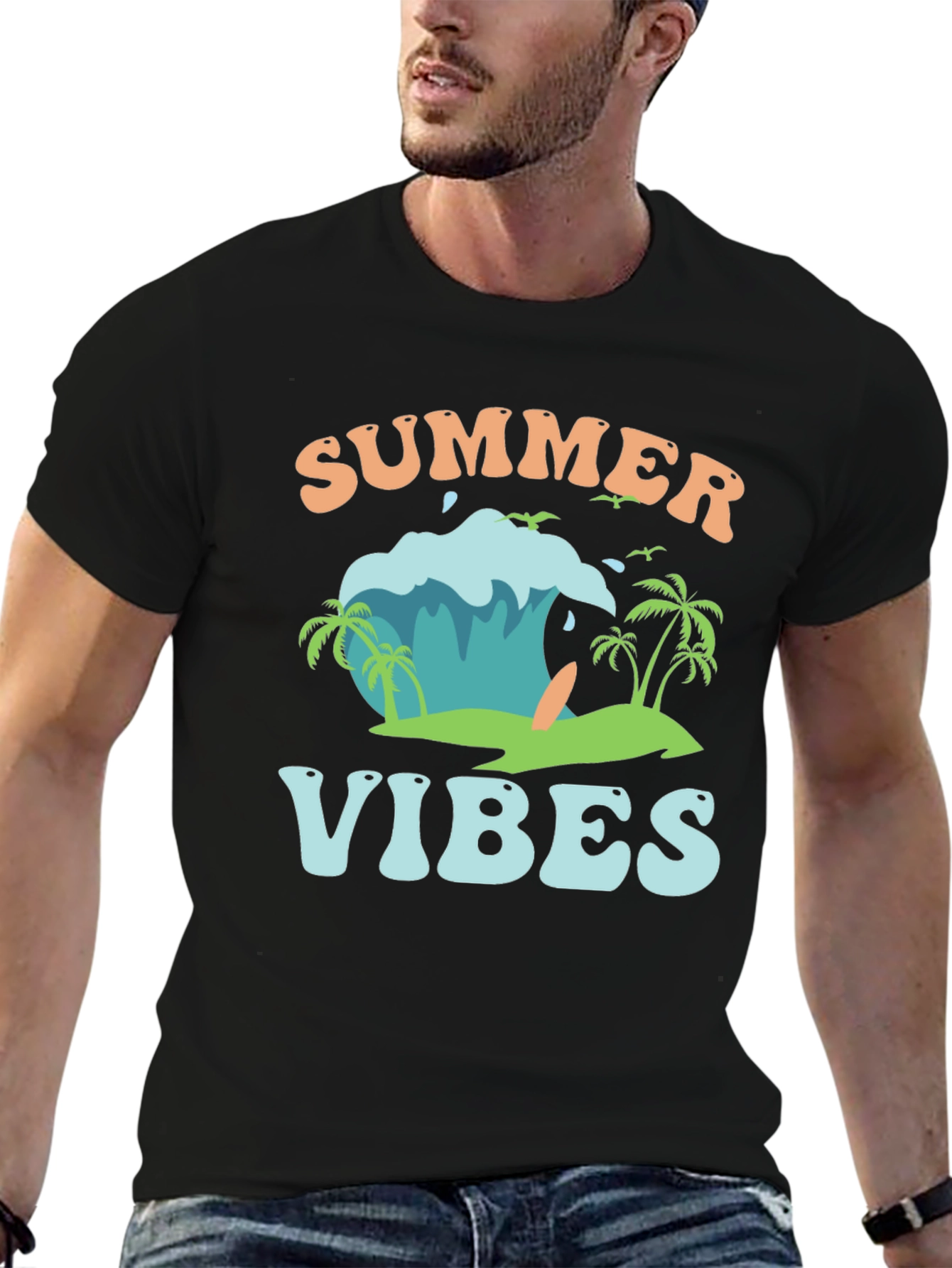 Summer Vibes Graphic Tee - Beach Style