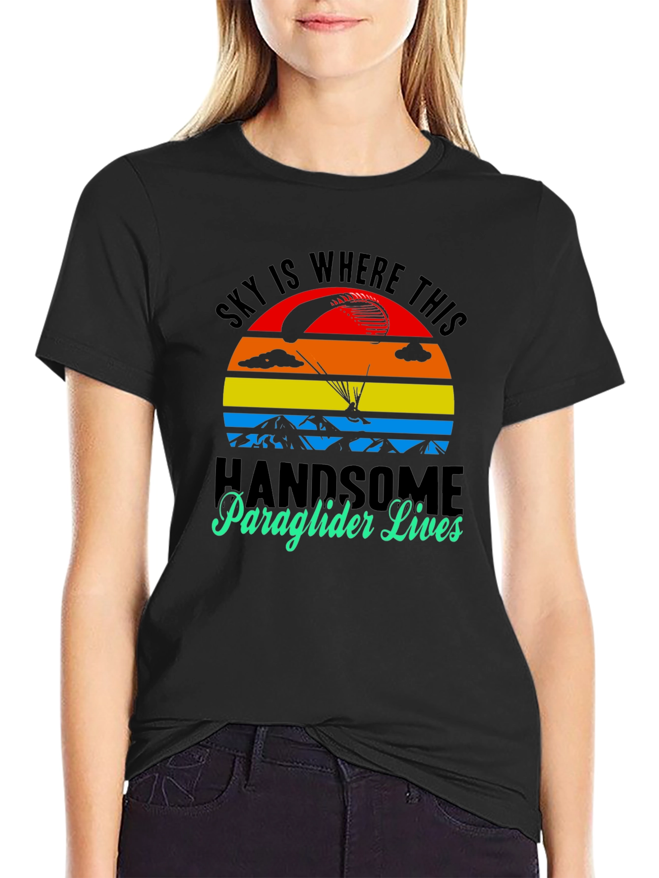 Sky Is Where This Handsome Paraglider Lives T-Shirt