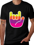 Rock On Hand Graphic Tee - Black
