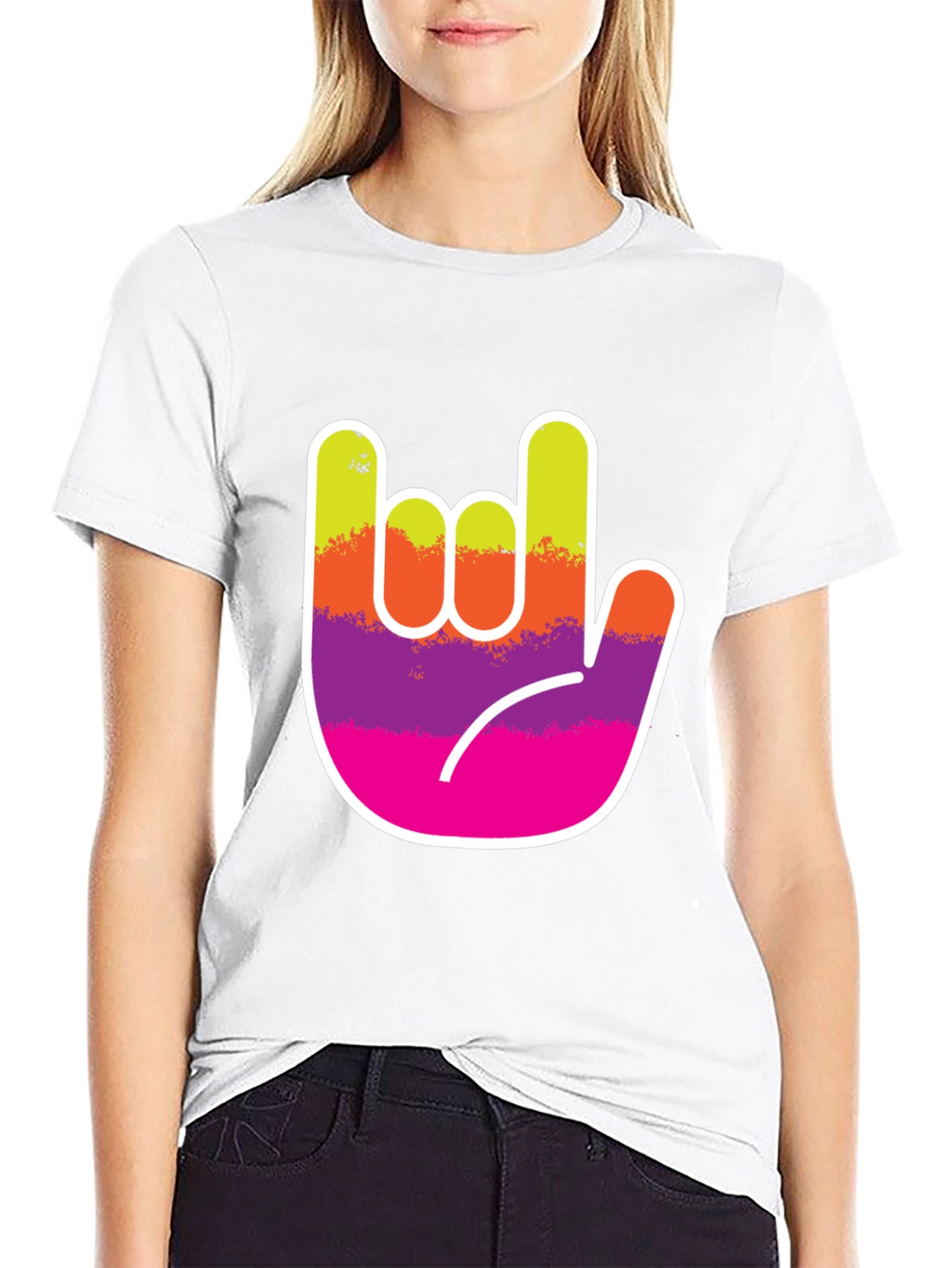 Rock On Hand Graphic Tee - Black