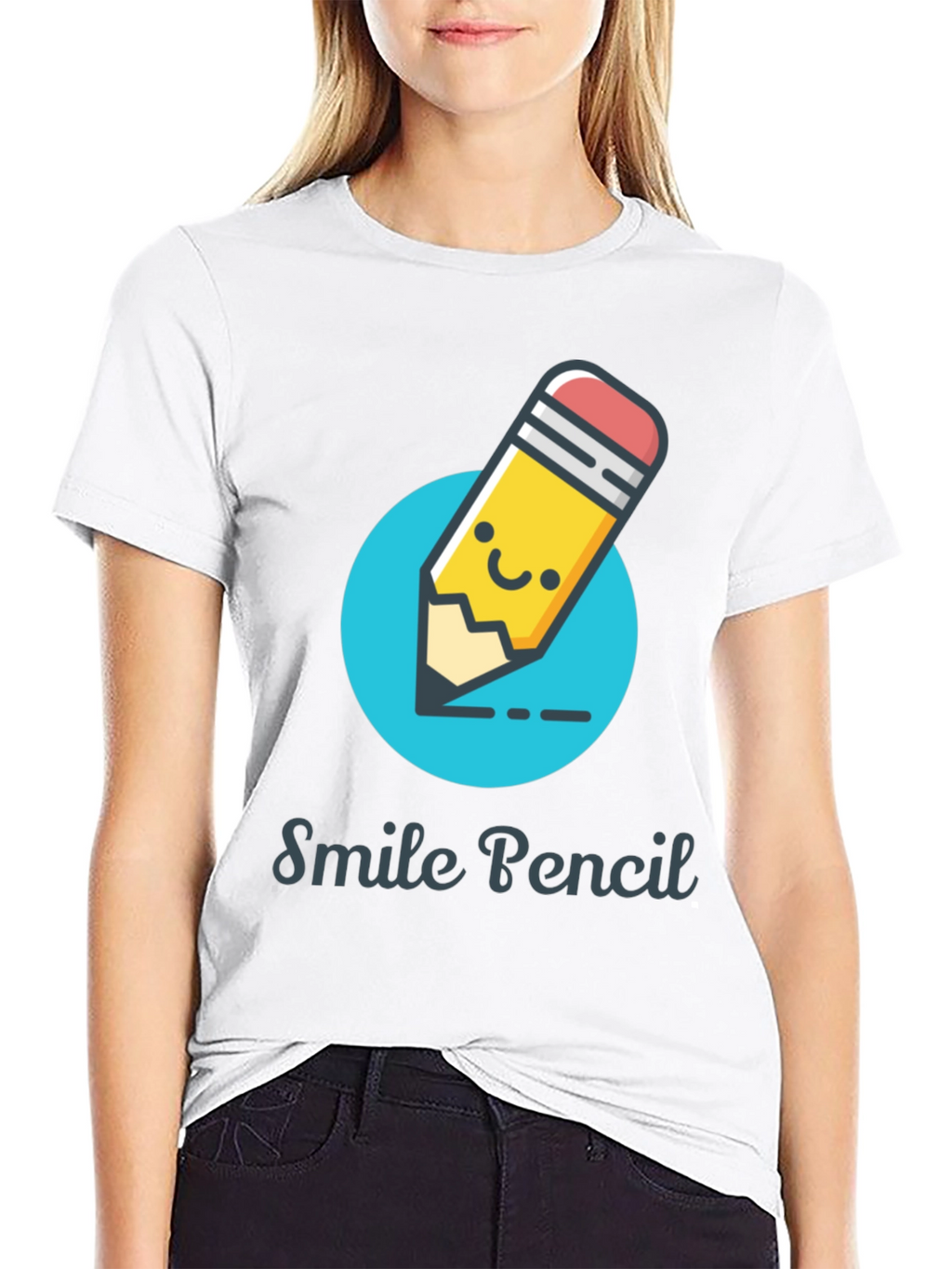 Smile Pencil Graphic Tee -  Unique Design