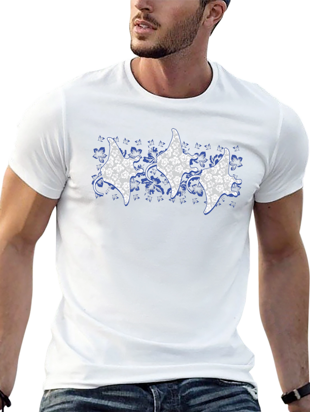 Floral Manta Ray Graphic Tee
