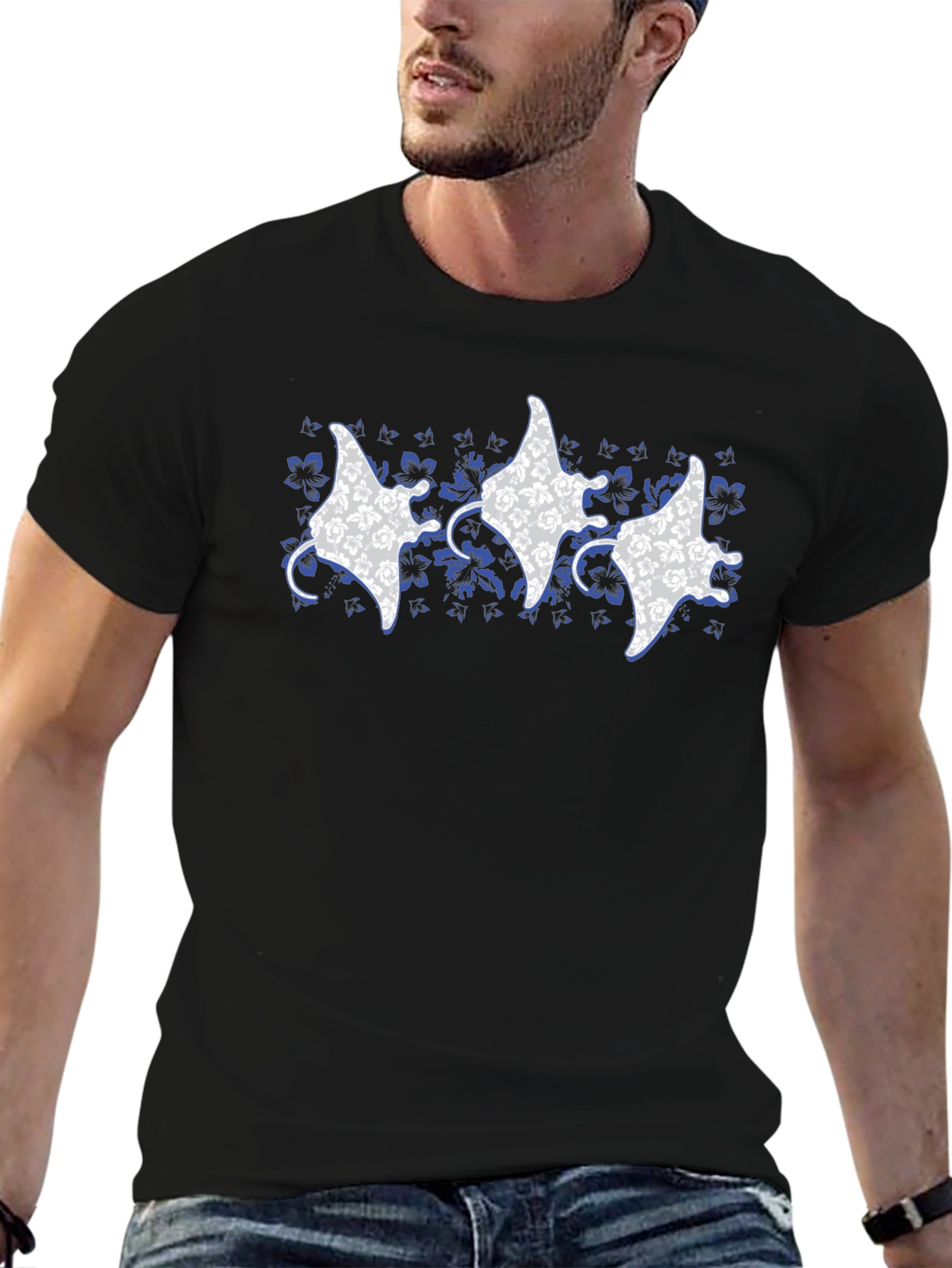 Floral Manta Ray Graphic Tee