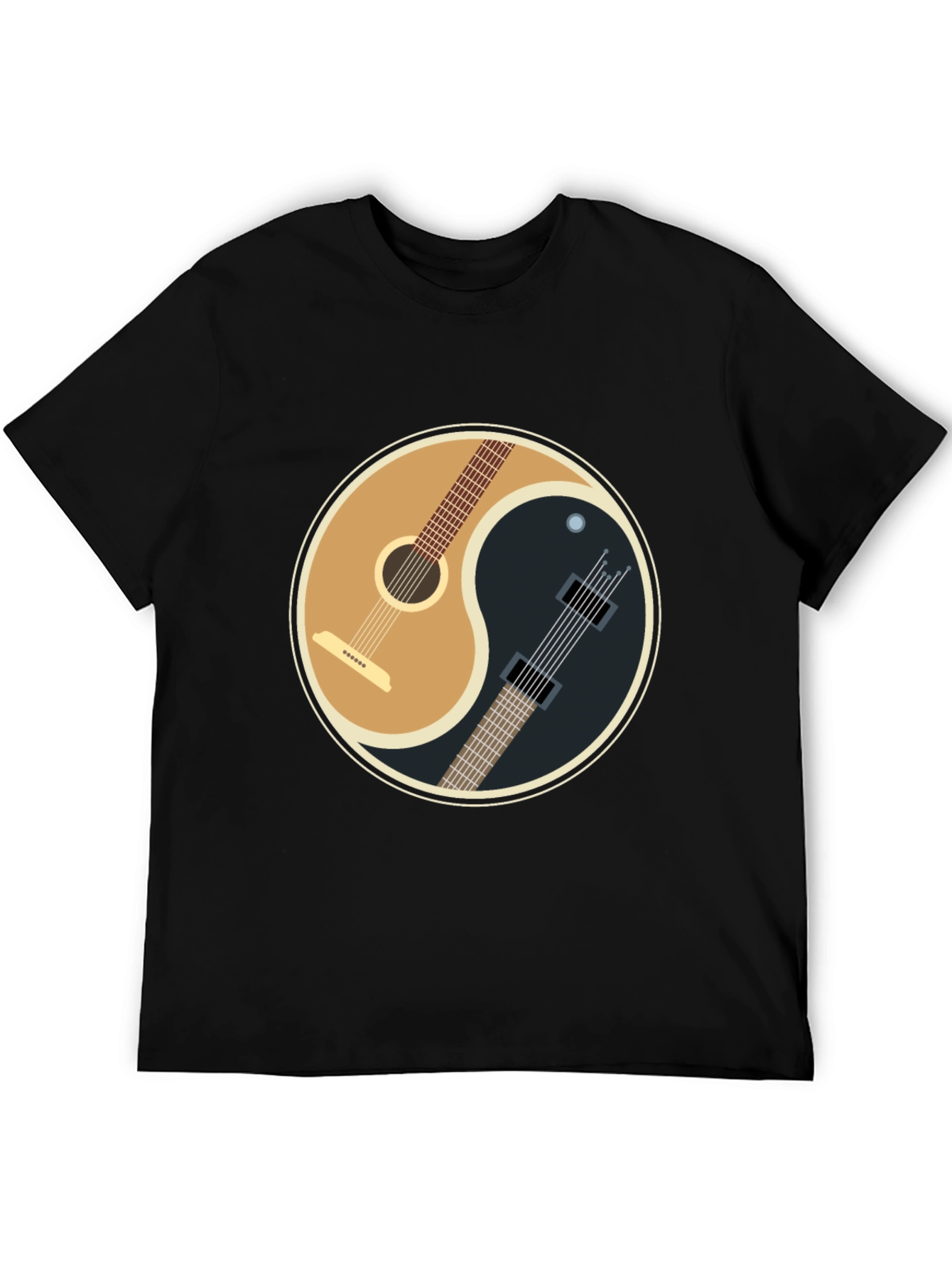 Yin Yang Guitars T-Shirt - Harmony of Acoustic & Electric
