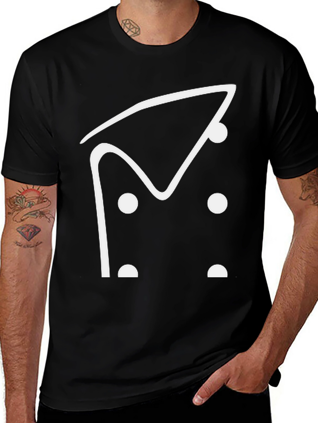 Abstract Chef T-Shirt - Modern Black Tee