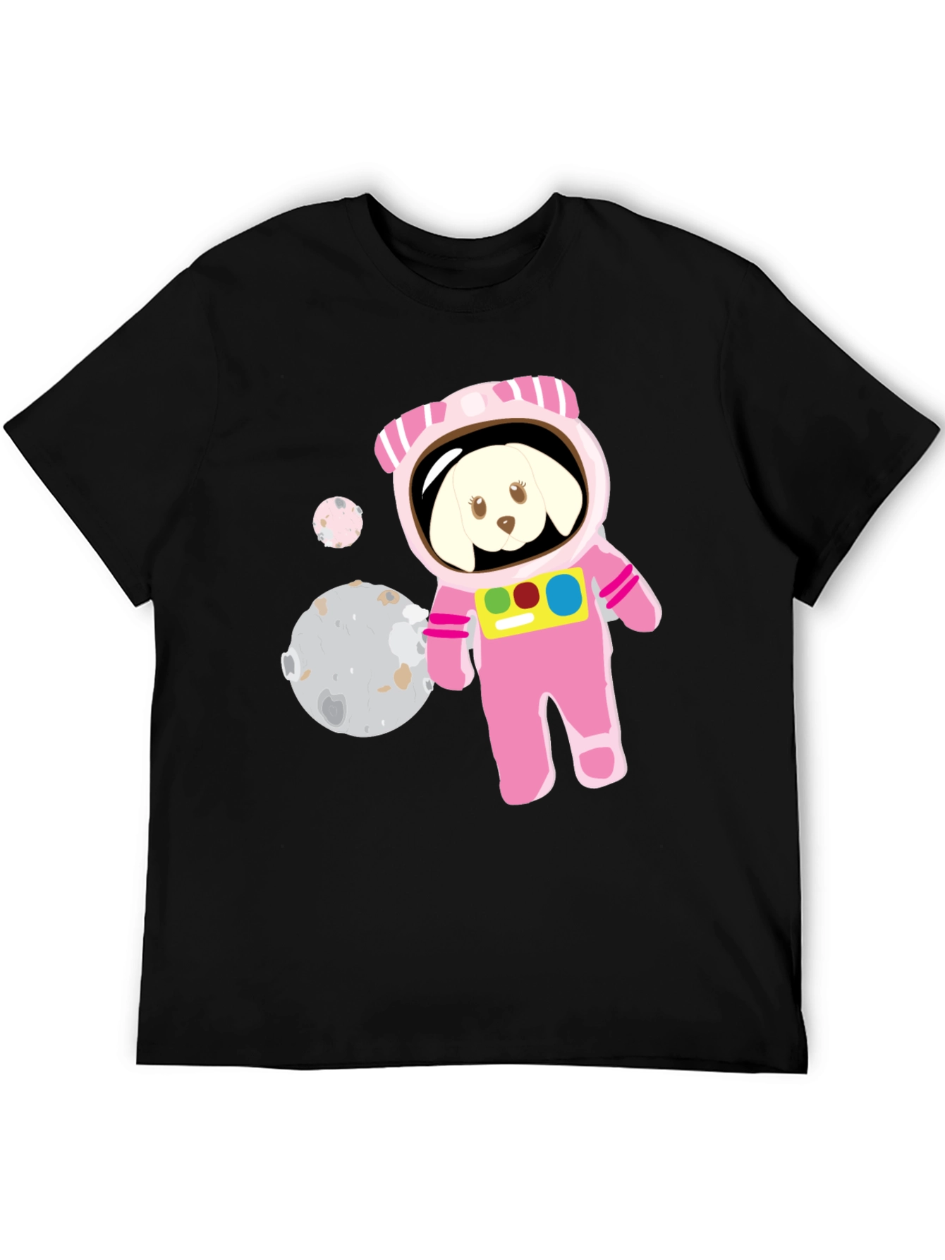 Dog Astronaut Graphic T-Shirt - Mens Black Tee