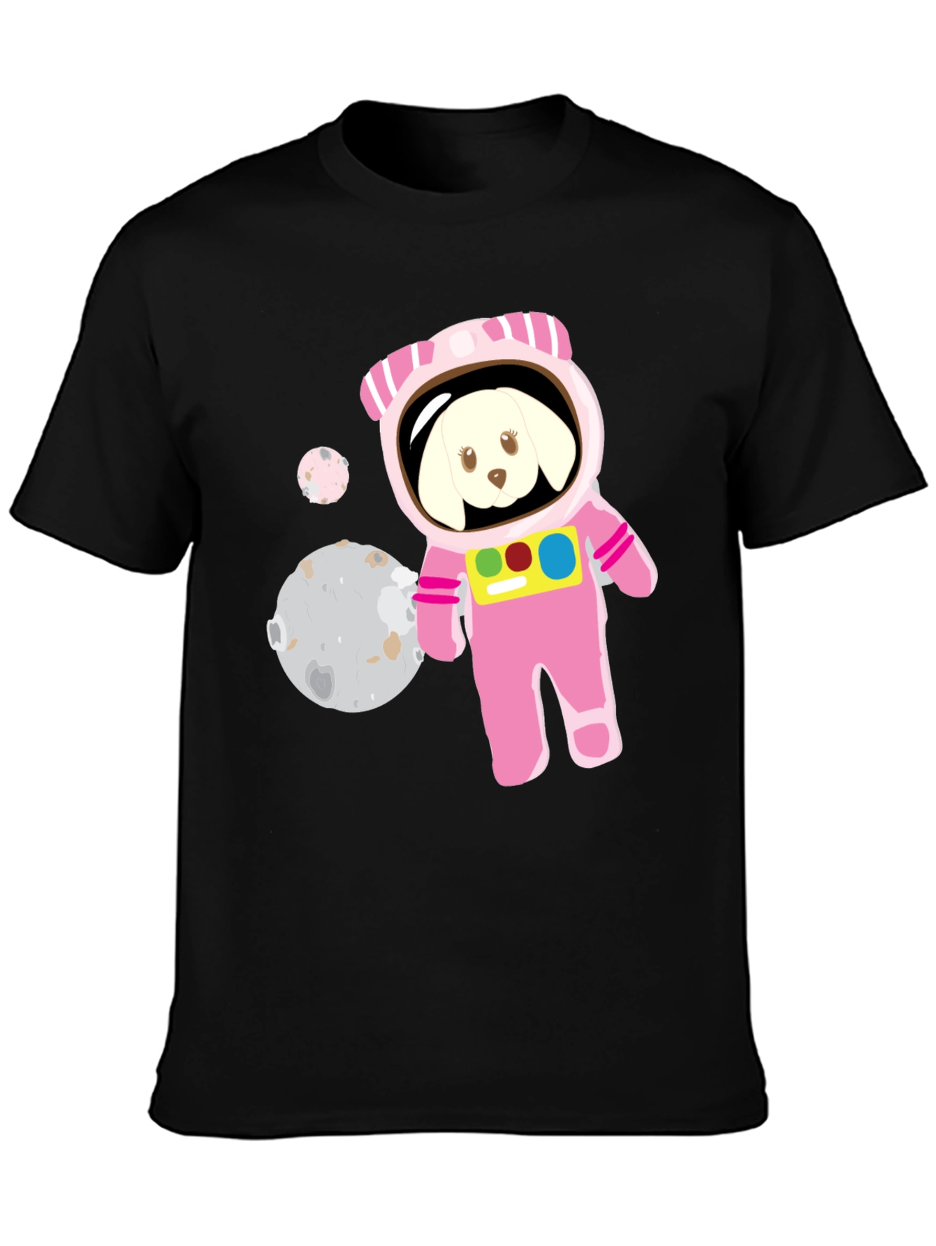 Dog Astronaut Graphic T-Shirt - Mens Black Tee