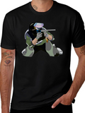 Paintball Player Graphic Tee - Black Cotton Shirt