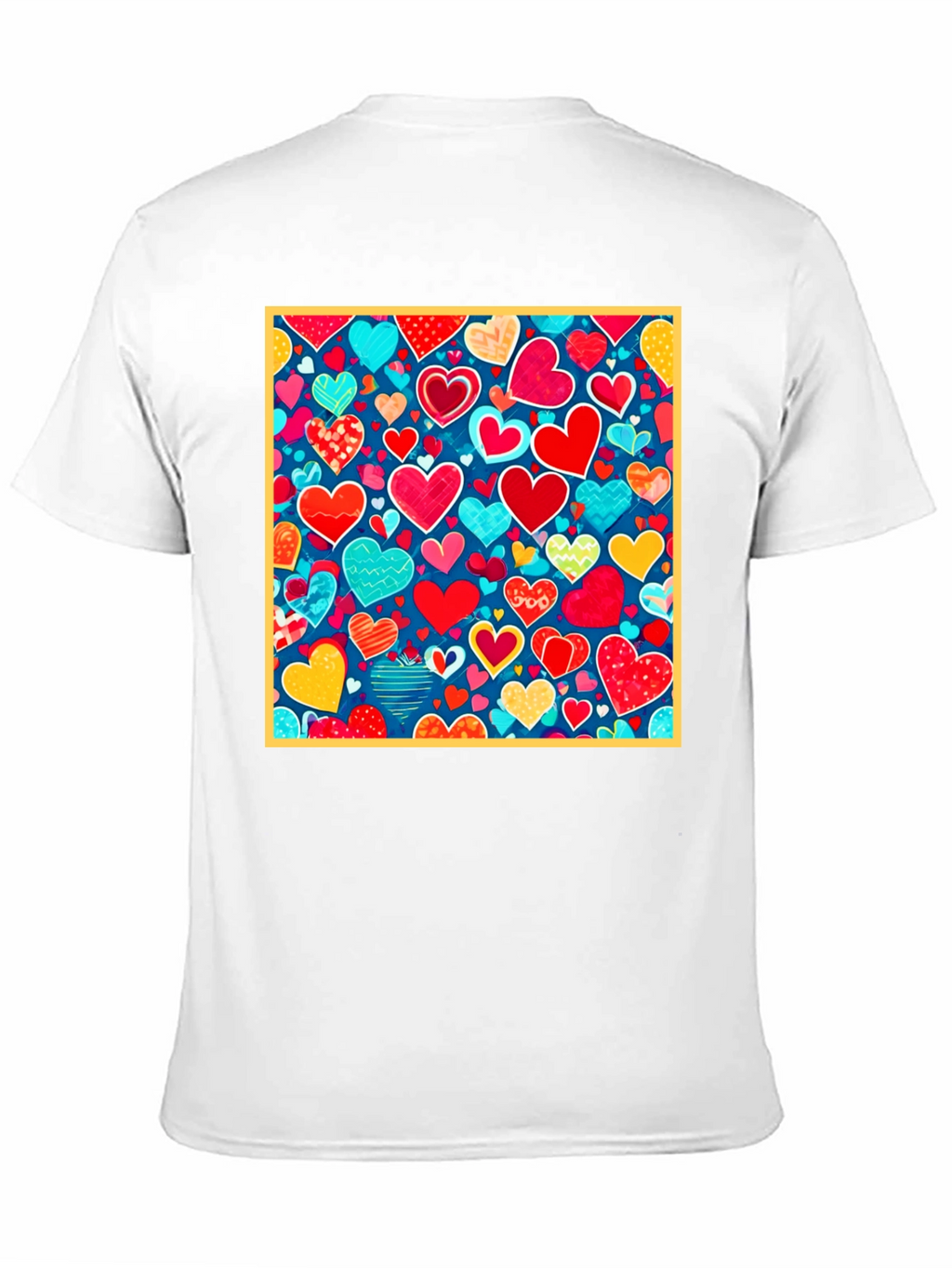 Heart Pattern Black T-Shirt - Valentines Day Style