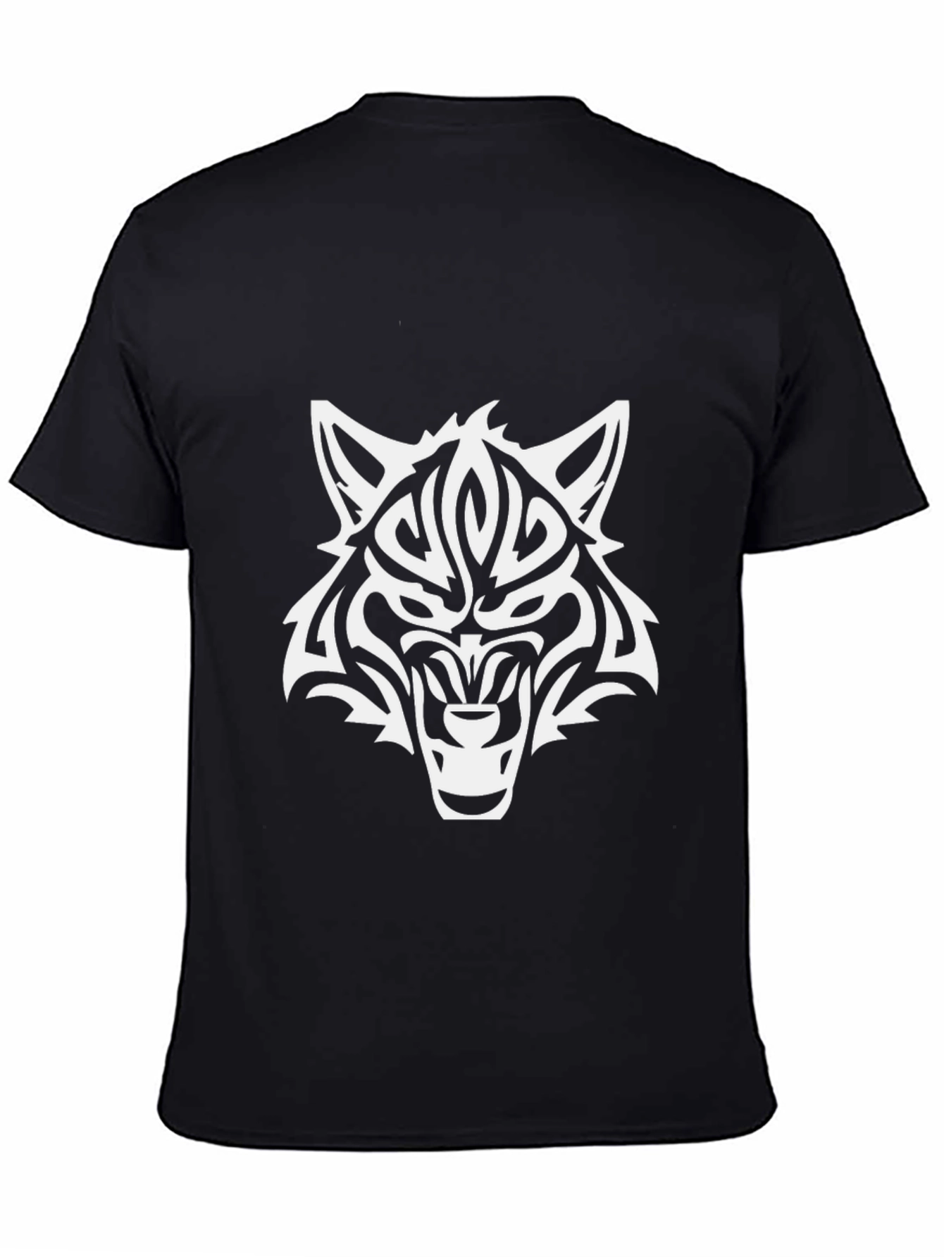 Mens Wolf Graphic Tee - Tribal Style