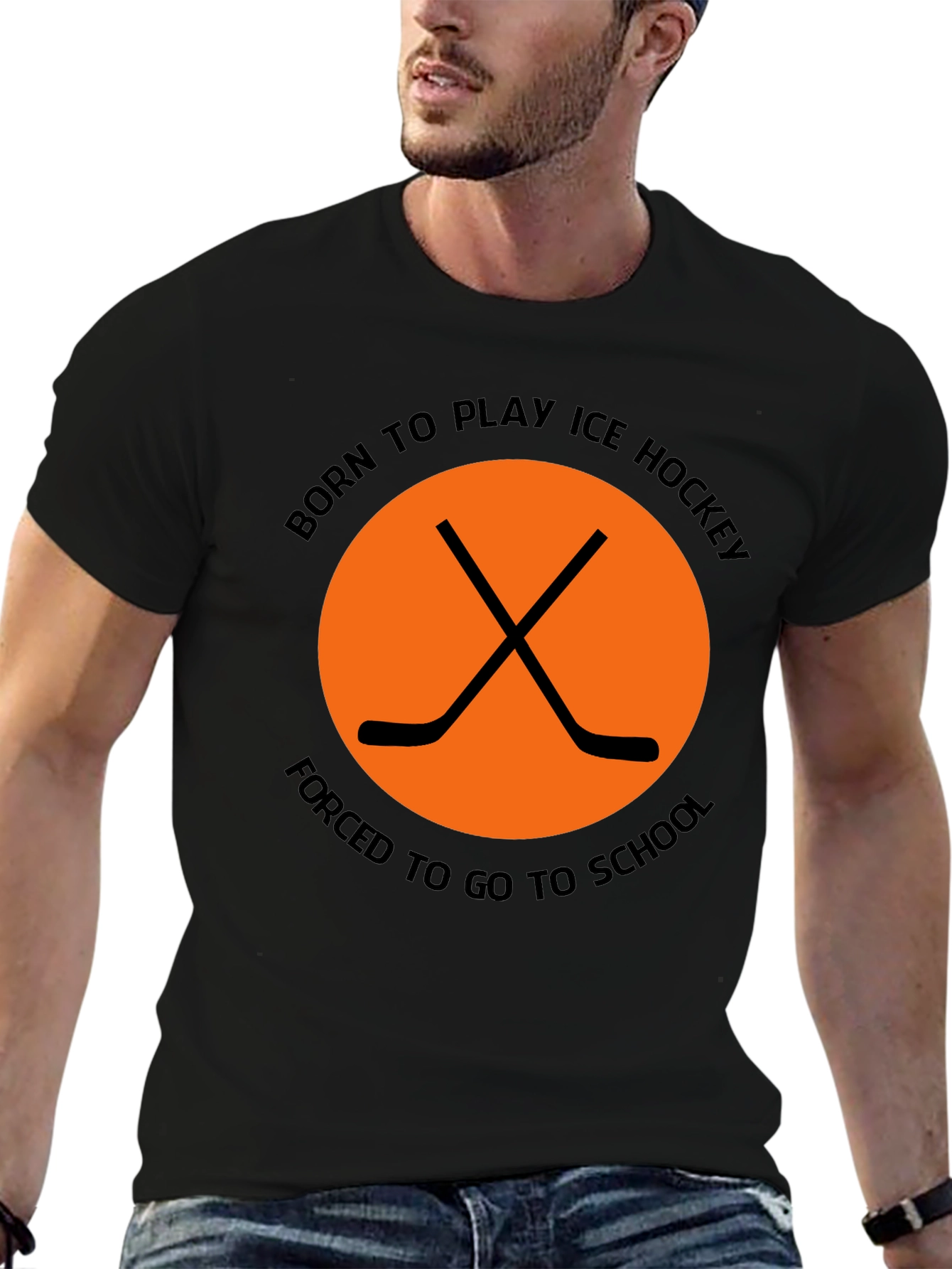 Born to Play Ice Hockey T-Shirt - Funny Hockey Tee