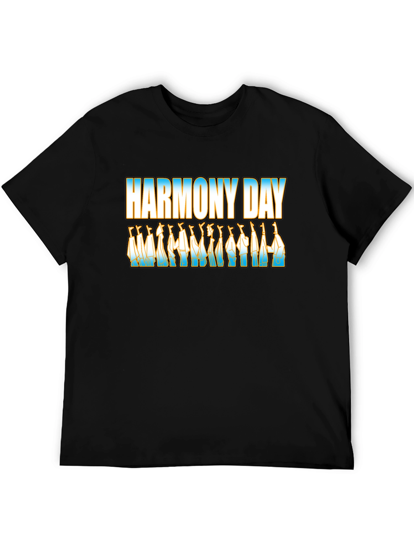 Harmony Day Black T-Shirt with Cultural Design