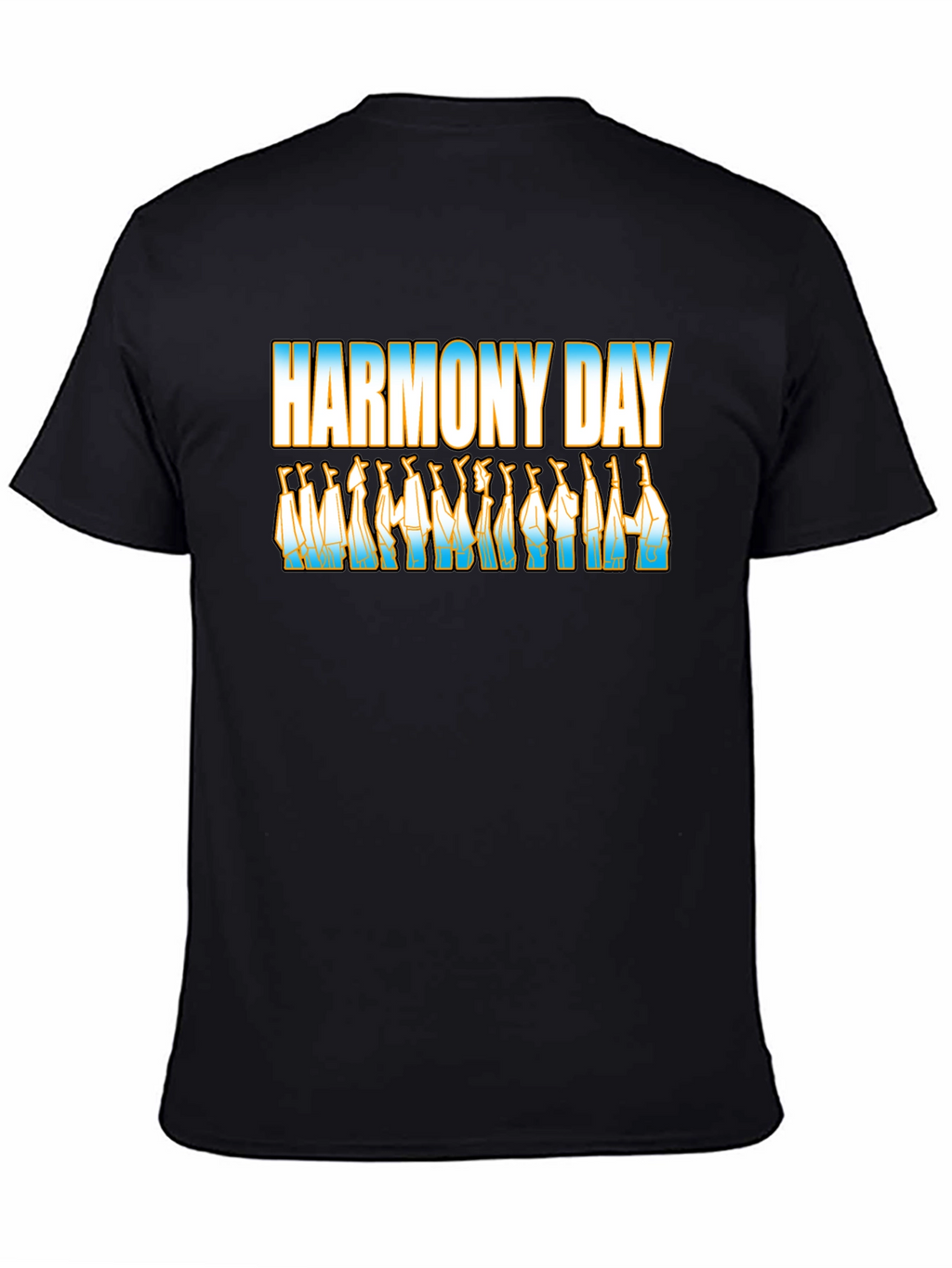 Harmony Day Black T-Shirt with Cultural Design