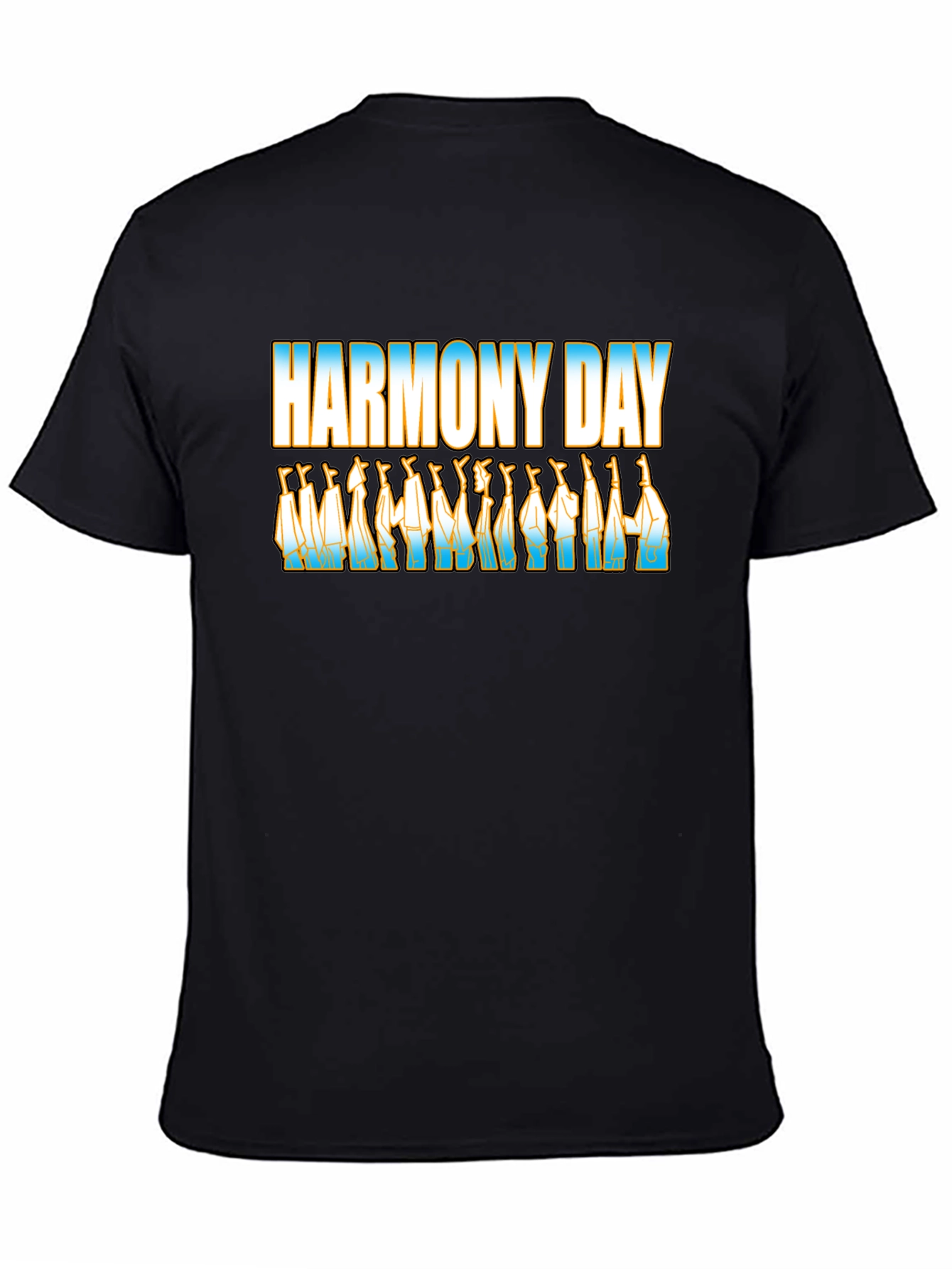 Harmony Day Black T-Shirt with Cultural Design