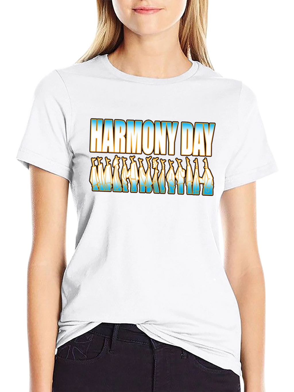 Harmony Day Black T-Shirt with Cultural Design