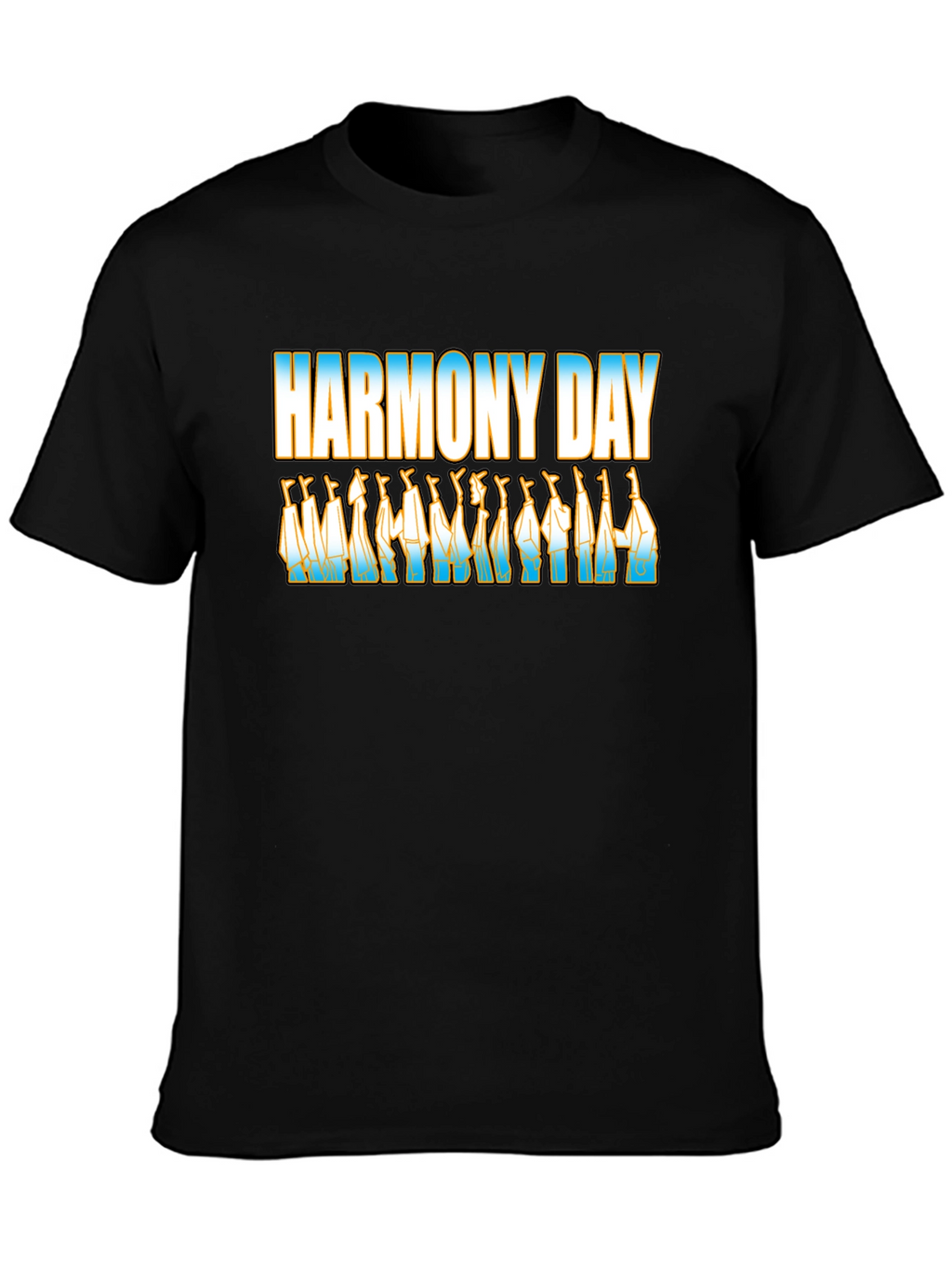 Harmony Day Black T-Shirt with Cultural Design