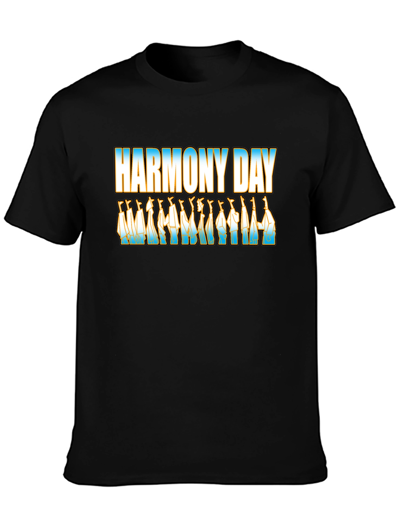 Harmony Day Black T-Shirt with Cultural Design