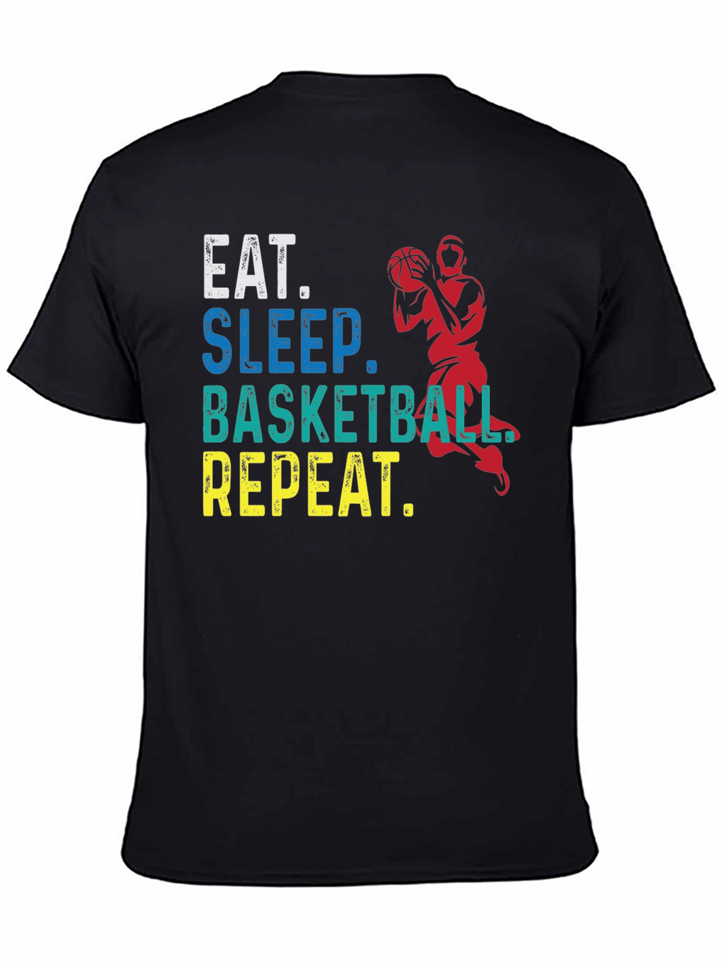 Eat Sleep Basketball Repeat Black Graphic Tee