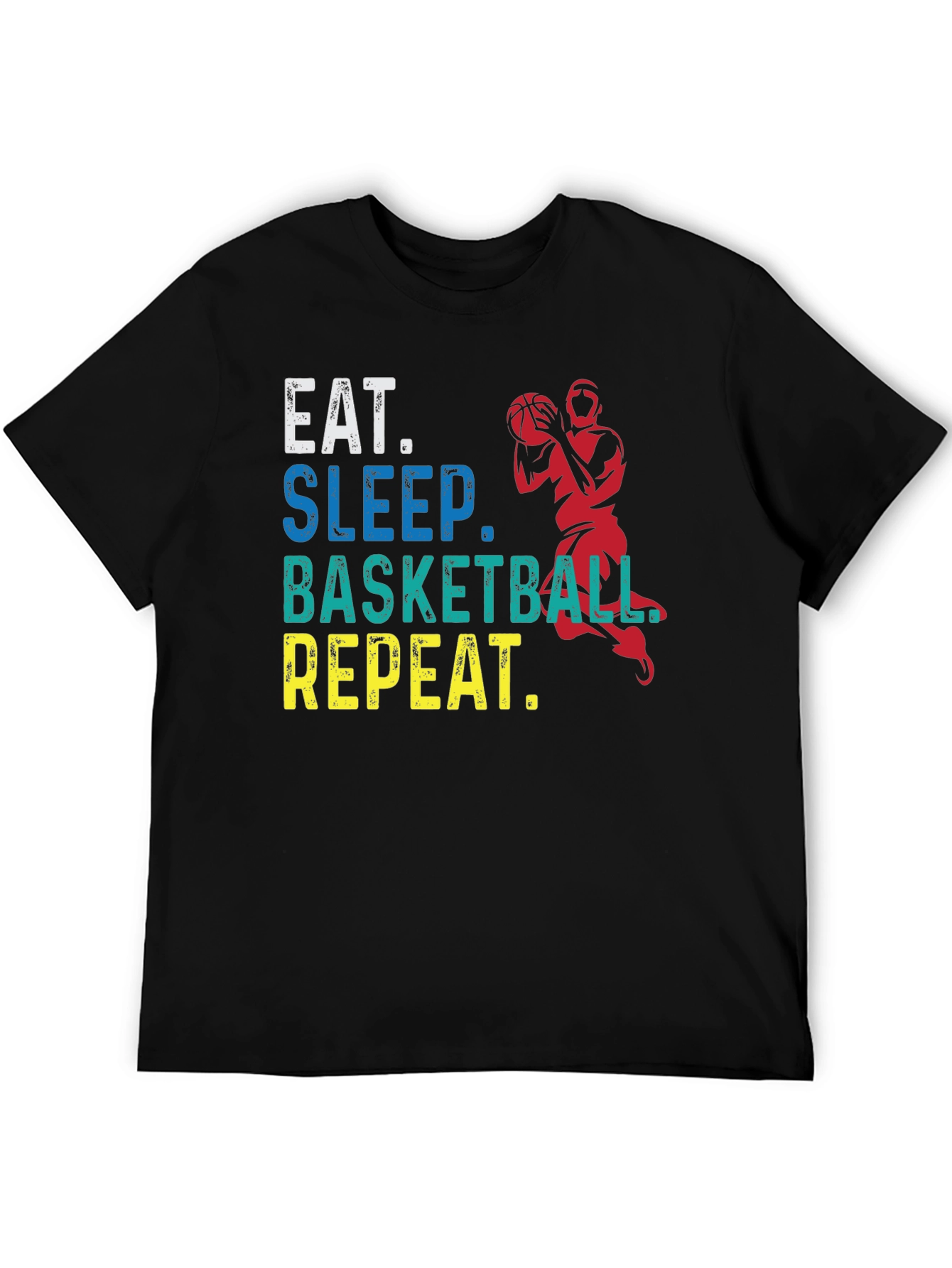 Eat Sleep Basketball Repeat Black Graphic Tee