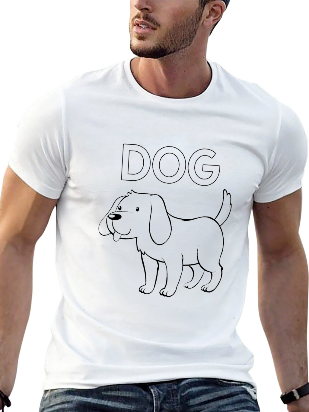 Dog Graphic T-Shirt - Casual Black Tee