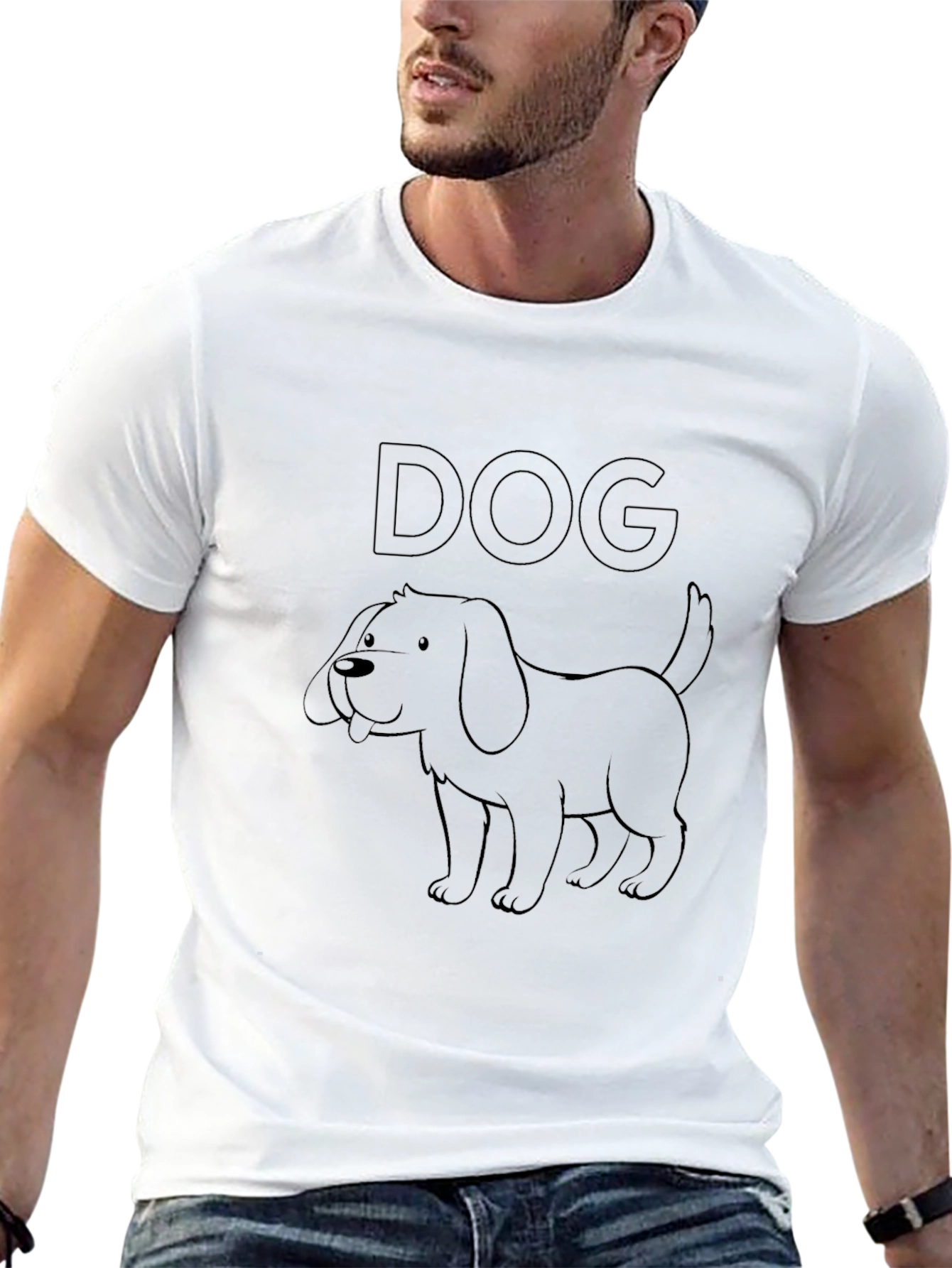 Dog Graphic T-Shirt - Casual Black Tee