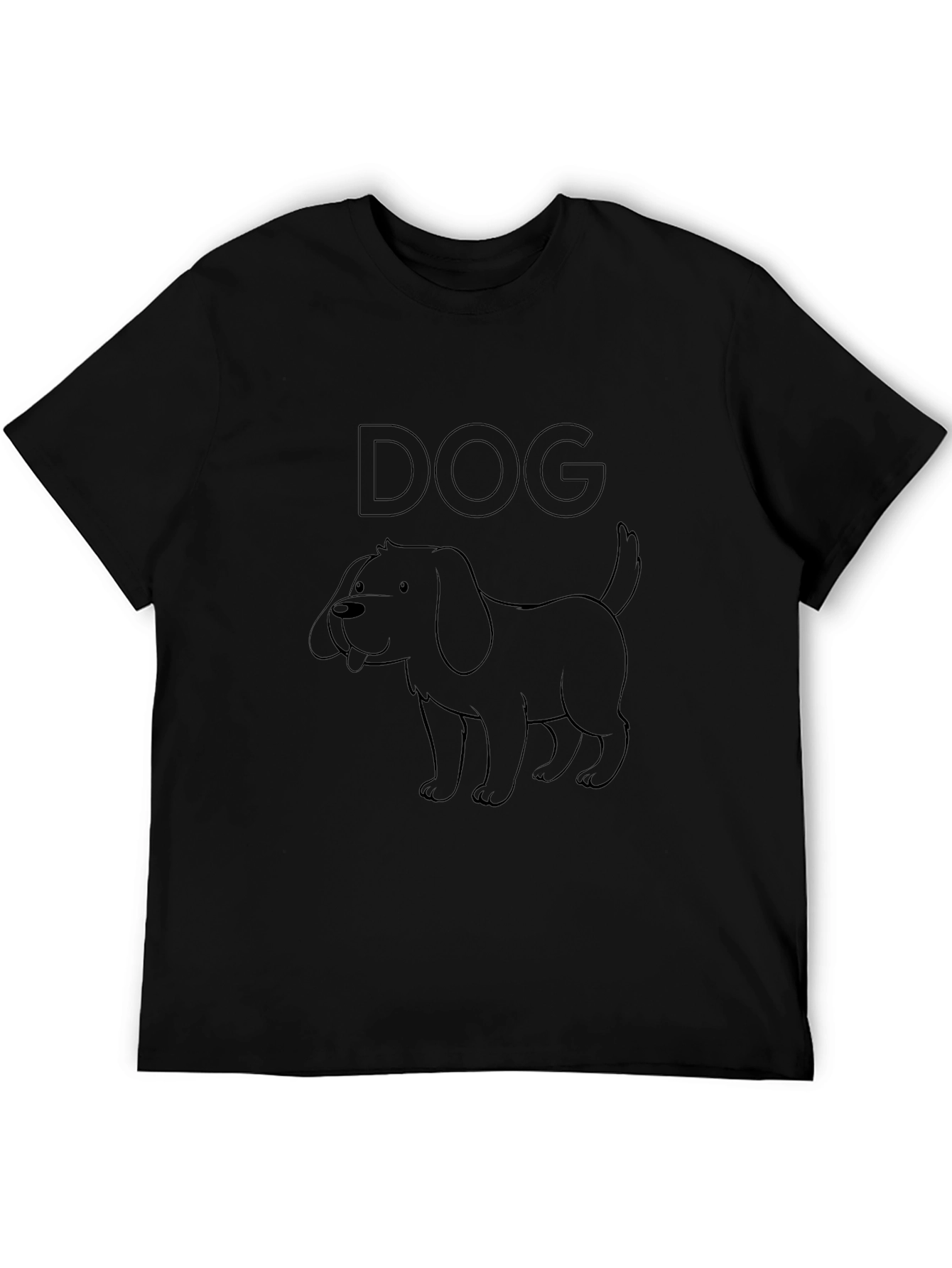 Dog Graphic T-Shirt - Casual Black Tee