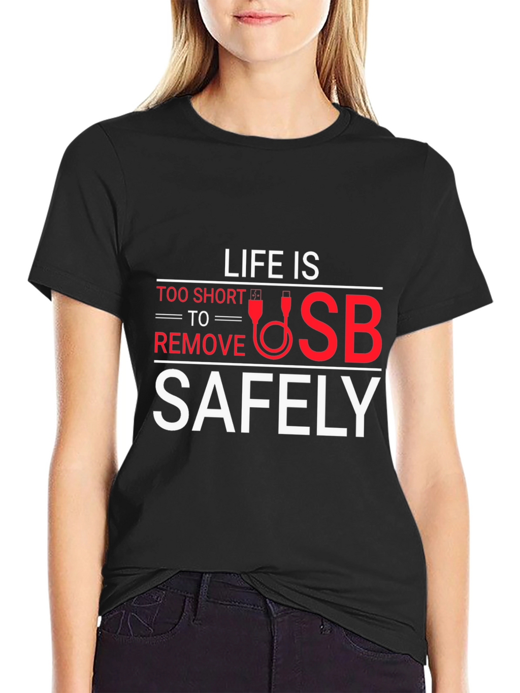 Life is Too Short USB Funny Graphic Tee