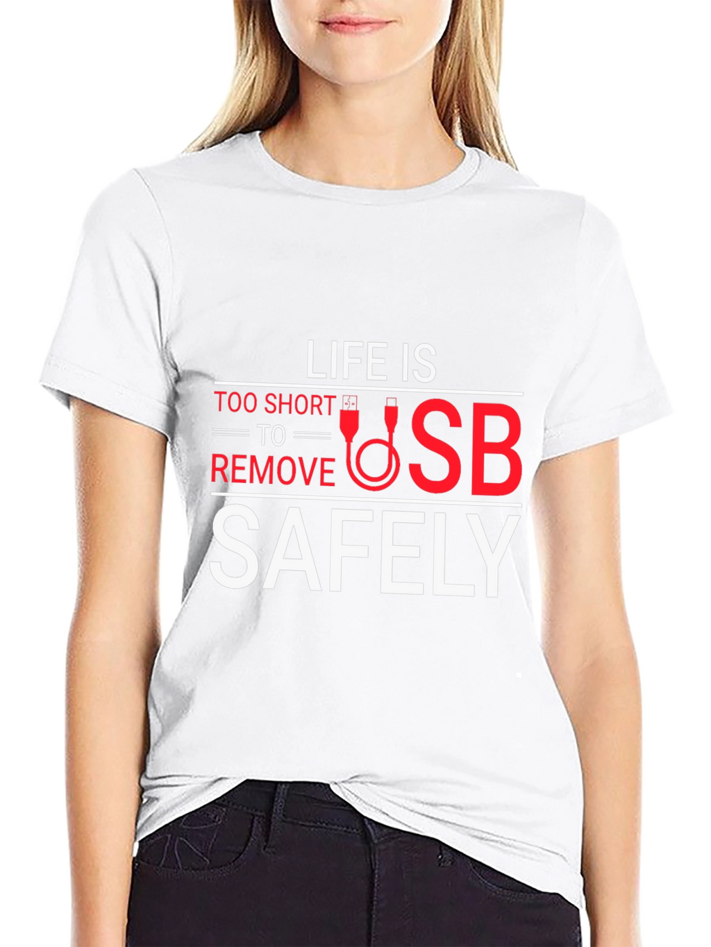 Life is Too Short USB Funny Graphic Tee