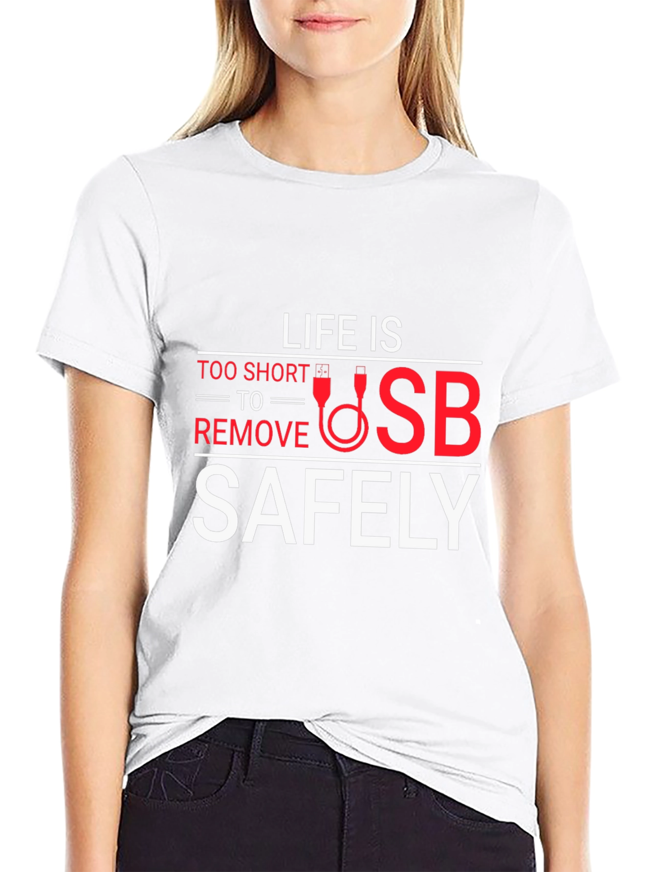 Life is Too Short USB Funny Graphic Tee