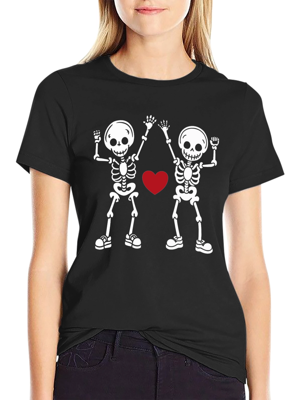 Skeleton Love Graphic Tee - Black T-Shirt