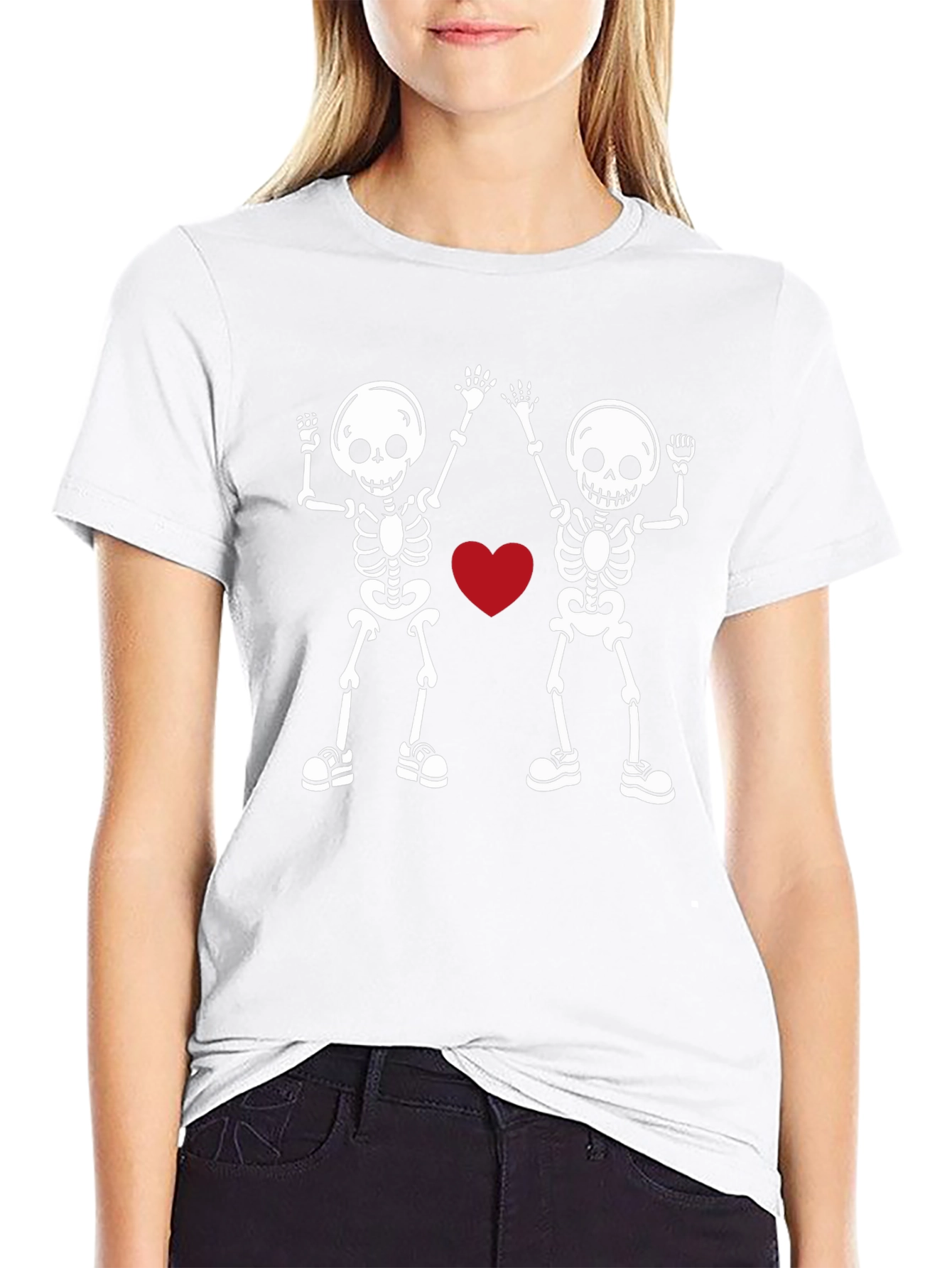 Skeleton Love Graphic Tee - Black T-Shirt