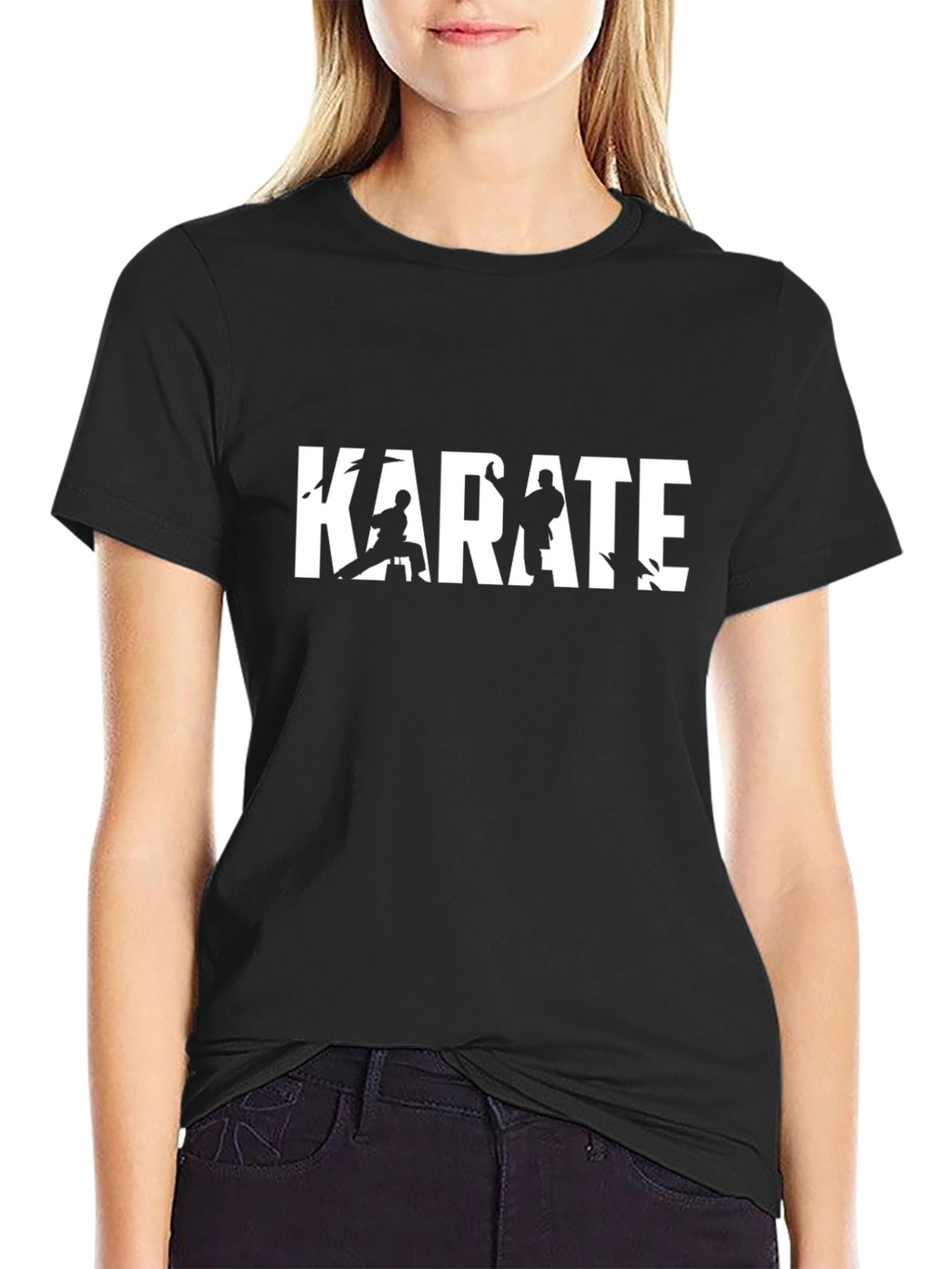 Karate Graphic Tee - Black Casual T-Shirt