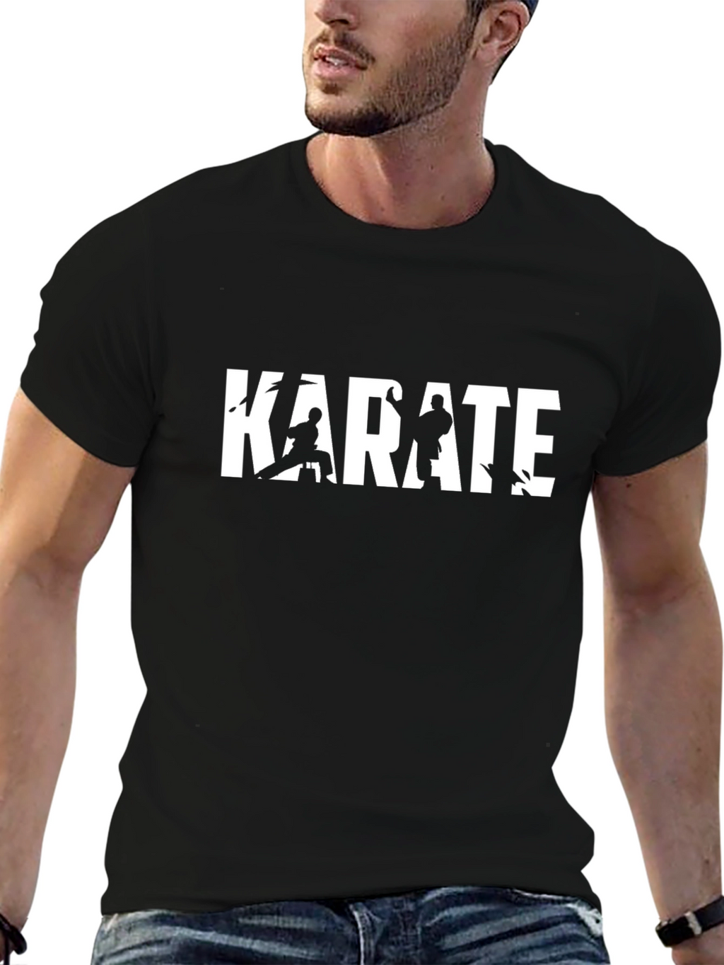 Karate Graphic Tee - Black Casual T-Shirt