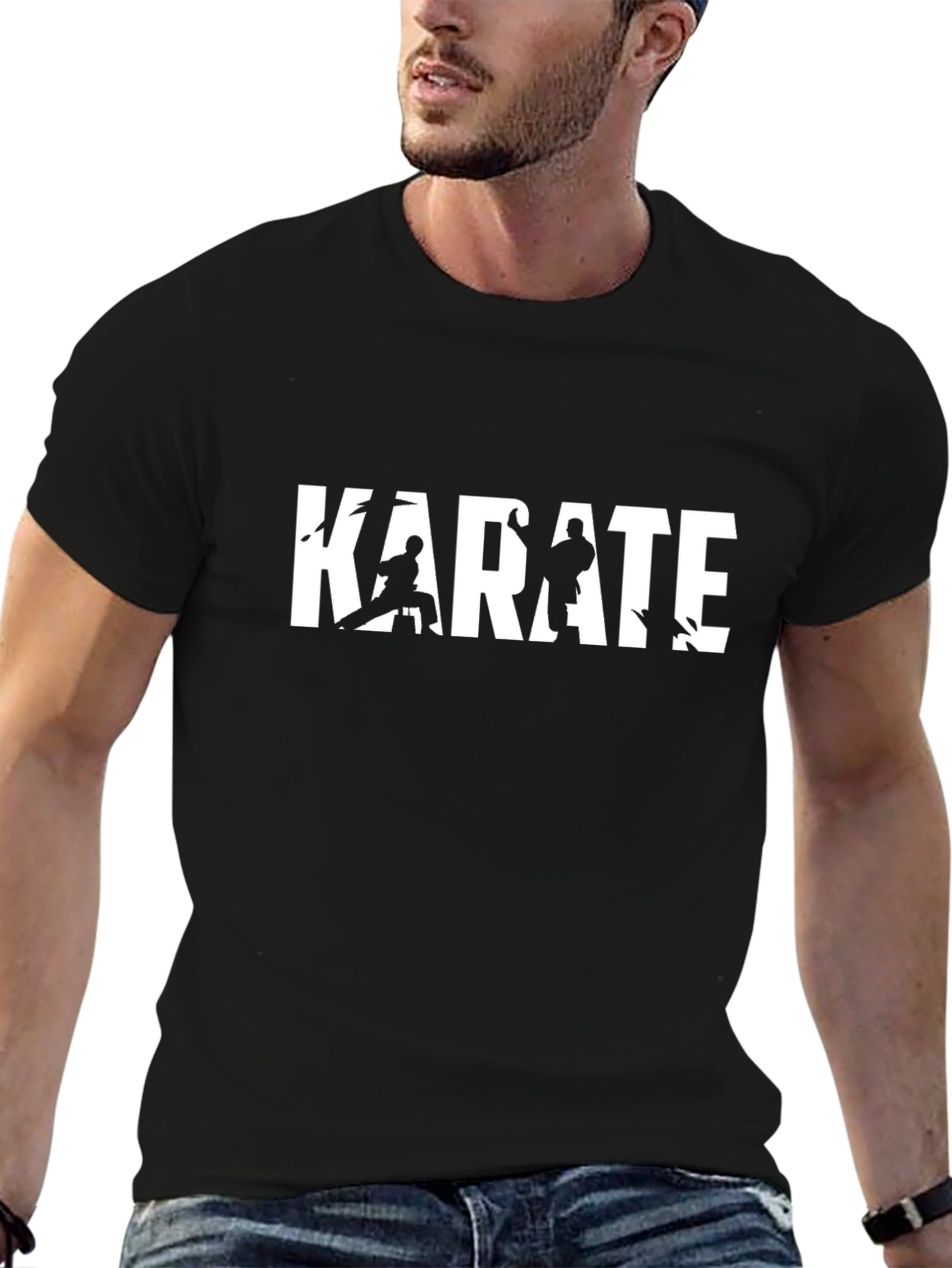 Karate Graphic Tee - Black Casual T-Shirt