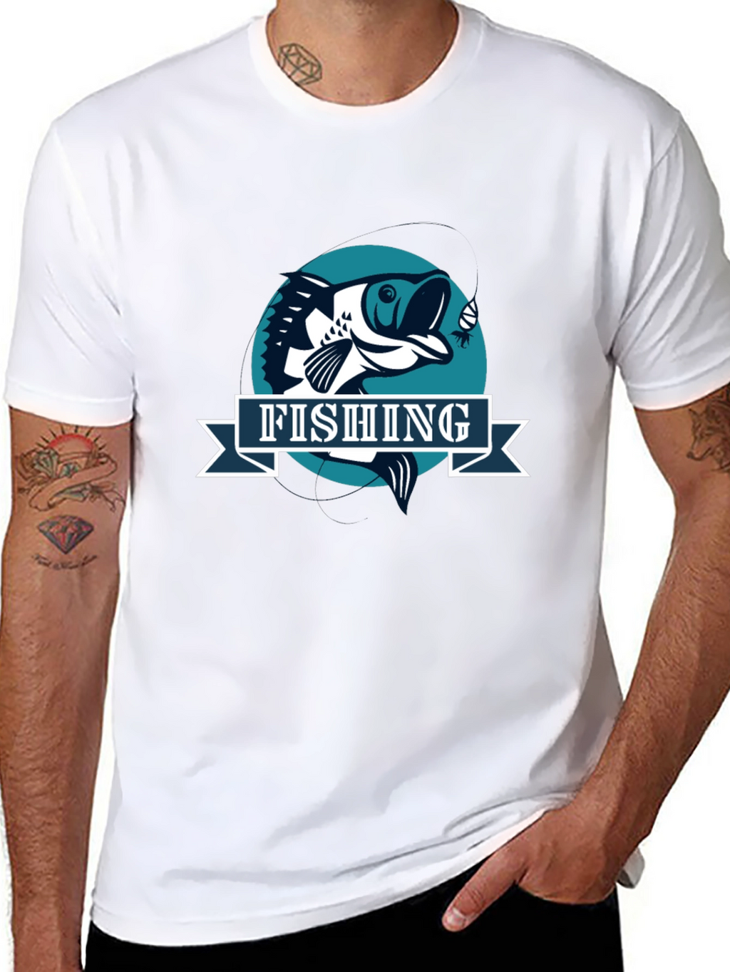 Fishing Graphic T-Shirt - Bass Fisherman Tee