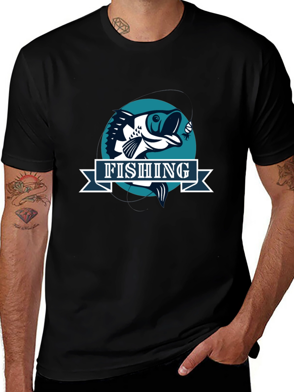 Fishing Graphic T-Shirt - Bass Fisherman Tee