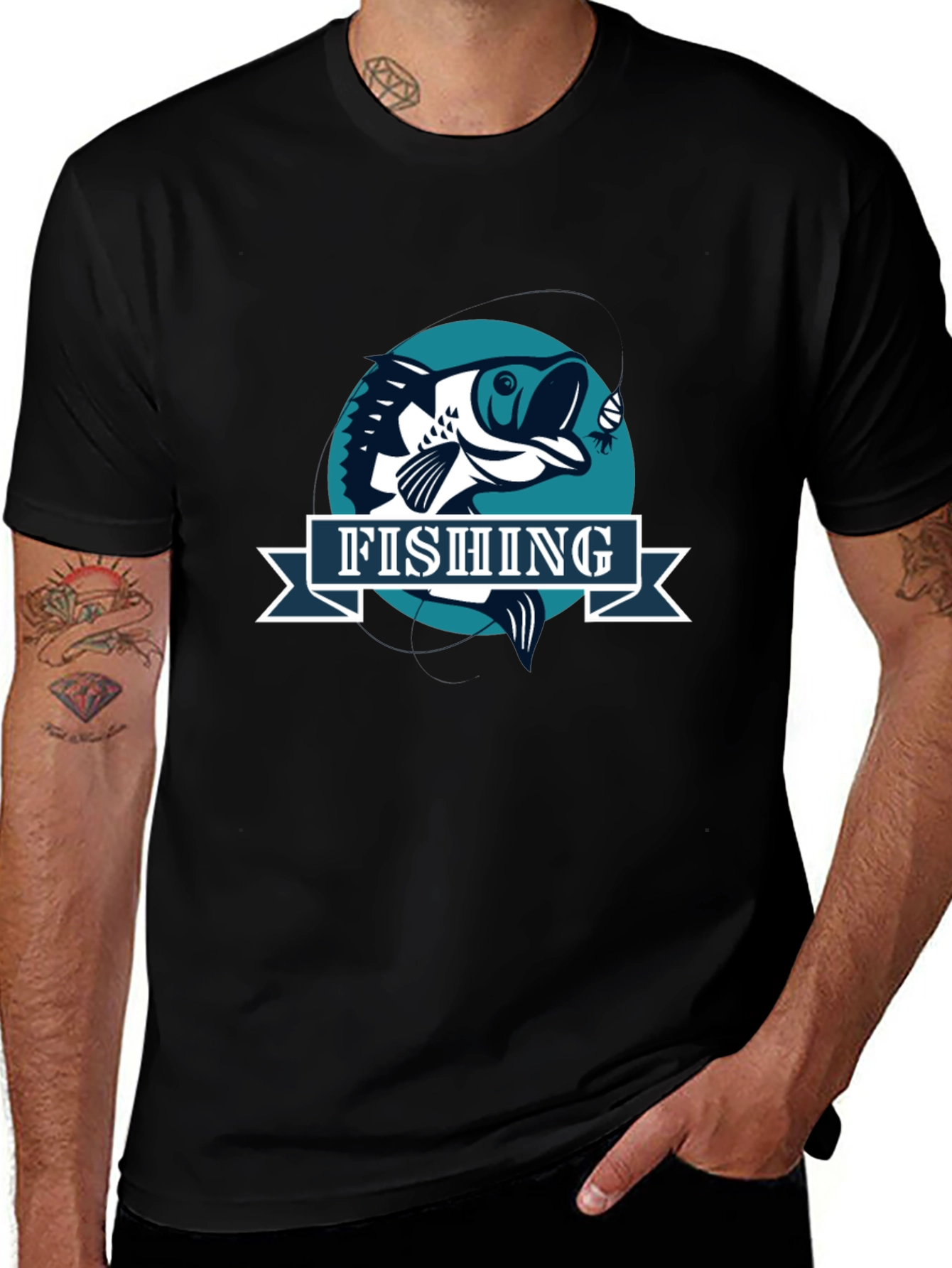 Fishing Graphic T-Shirt - Bass Fisherman Tee